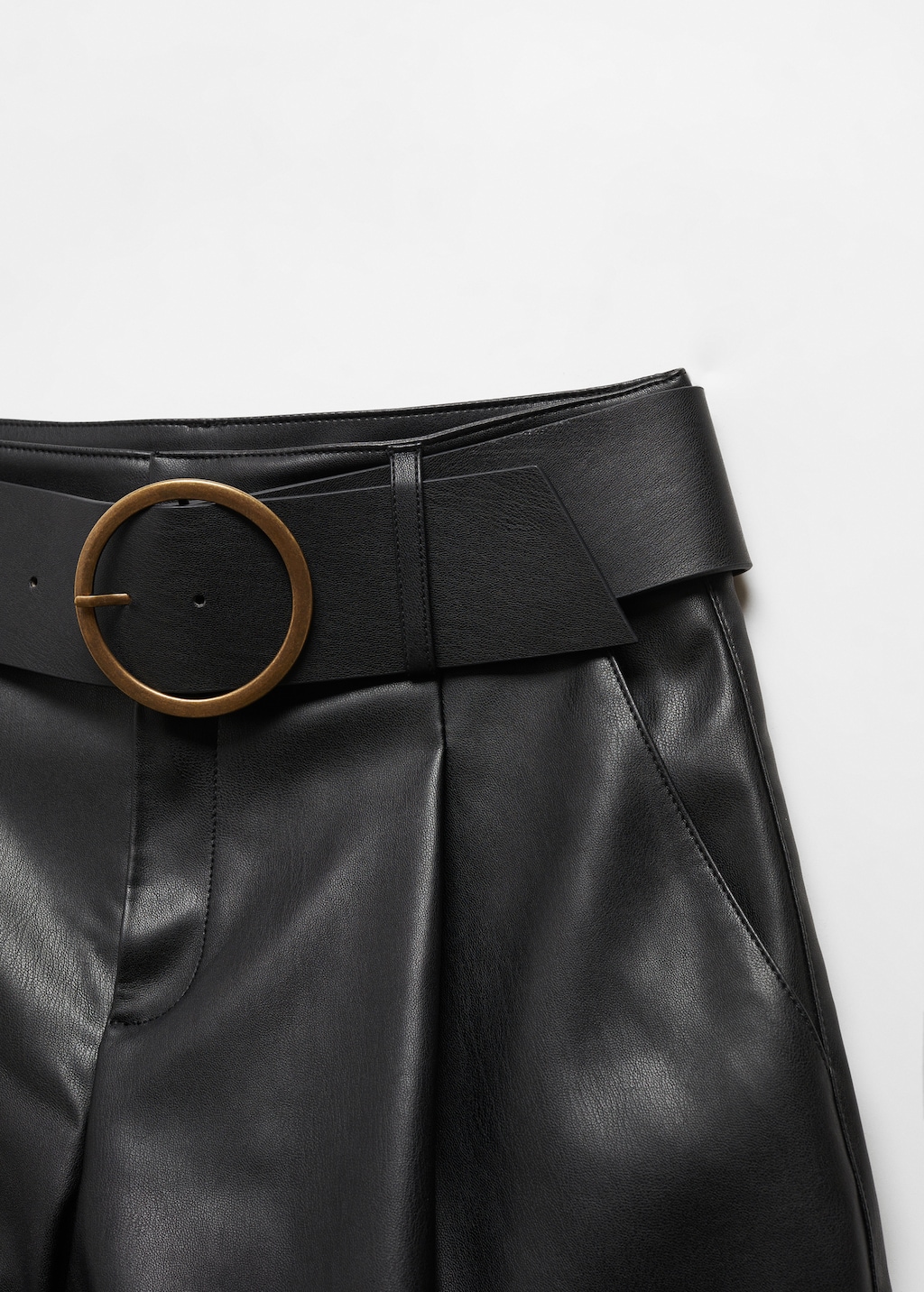Leather effect belt shorts - Women | MANGO OUTLET USA