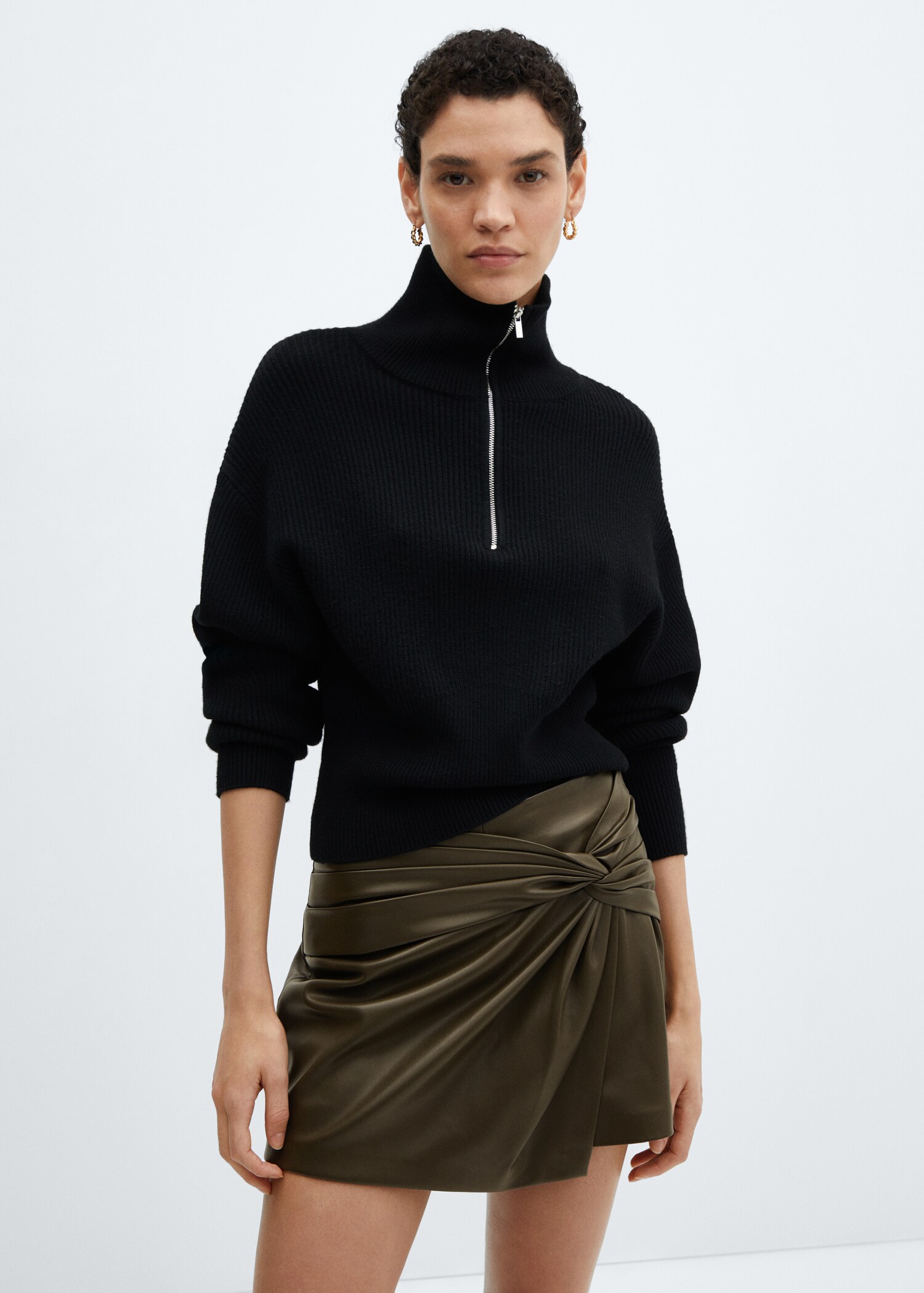 Leather-effect culottes - Medium plane