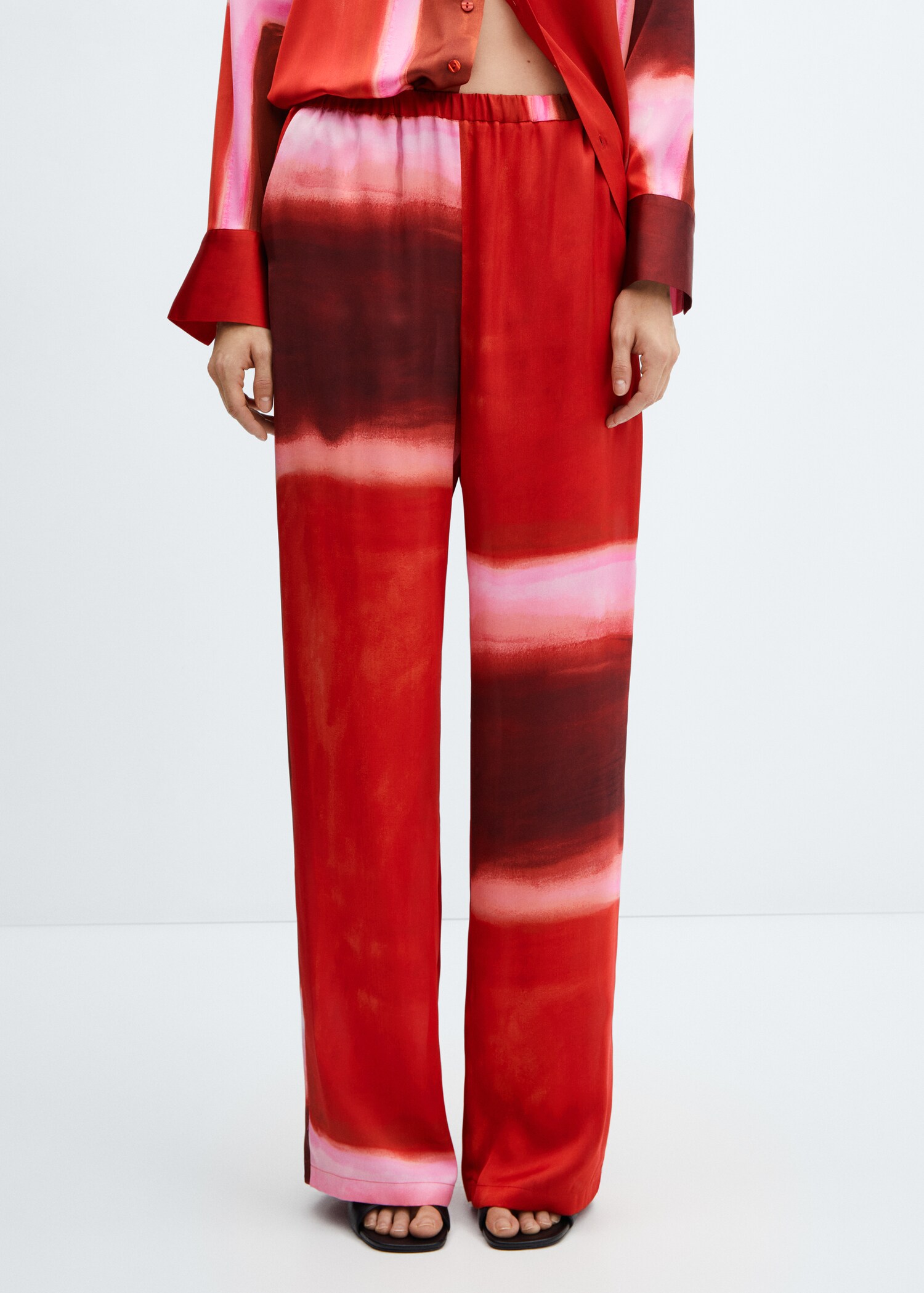 Tie-dye satin trousers - Medium plane
