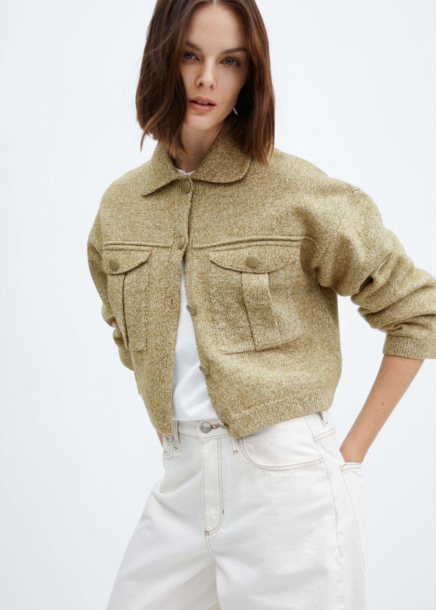 Pocket knit jacket - Medium plane