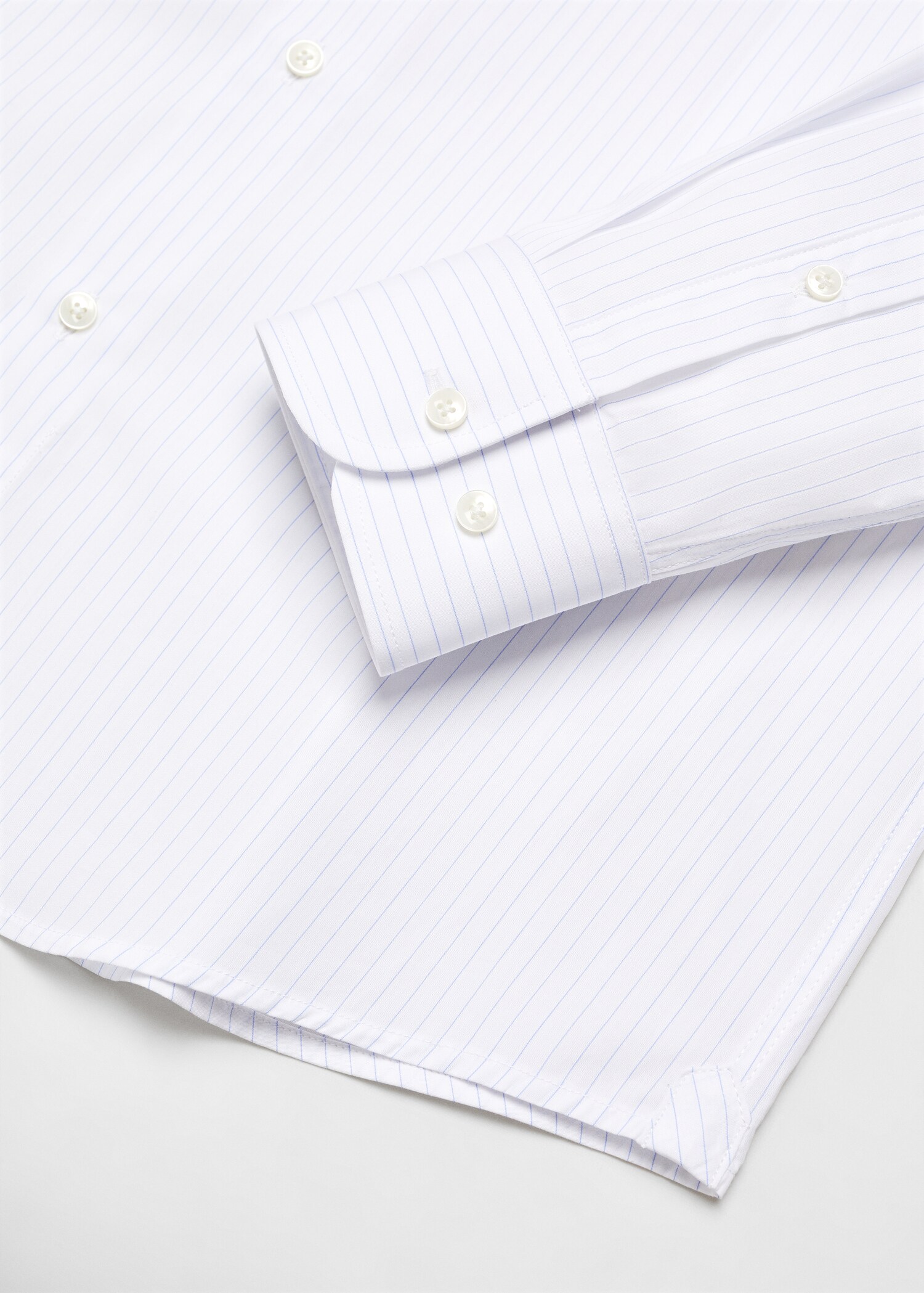 Πουκάμισο κοστουμιού slim fit twill μικροσκοπικό μοτίβο - Λεπτομέρεια του προϊόντος 0