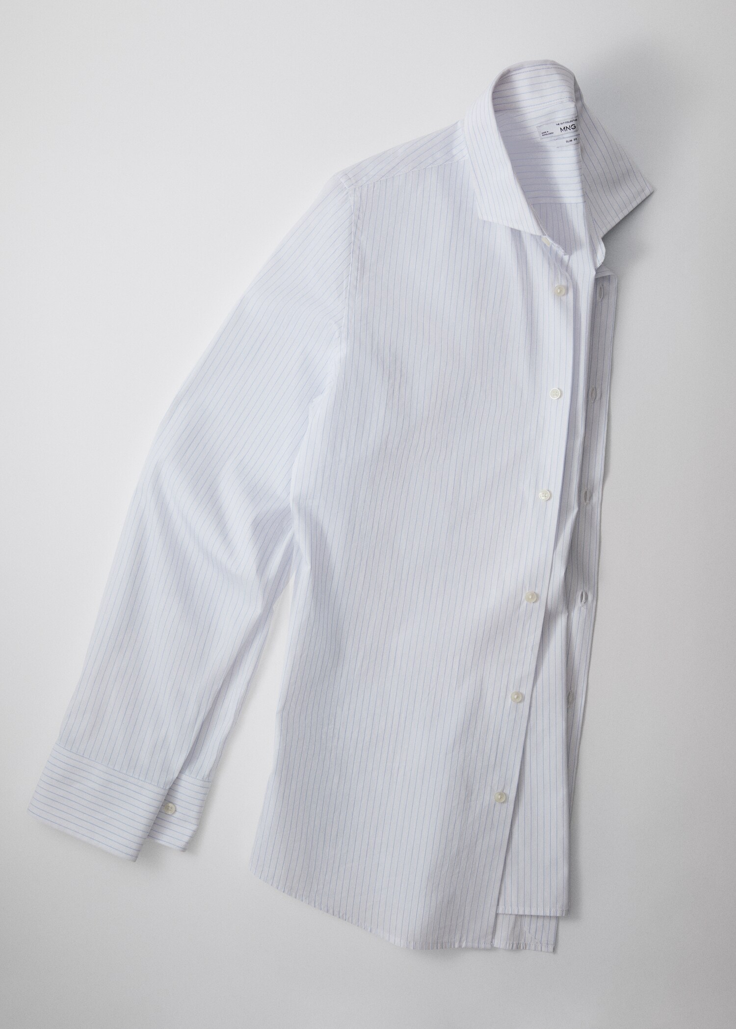 Πουκάμισο κοστουμιού slim fit twill μικροσκοπικό μοτίβο - Λεπτομέρεια του προϊόντος 9