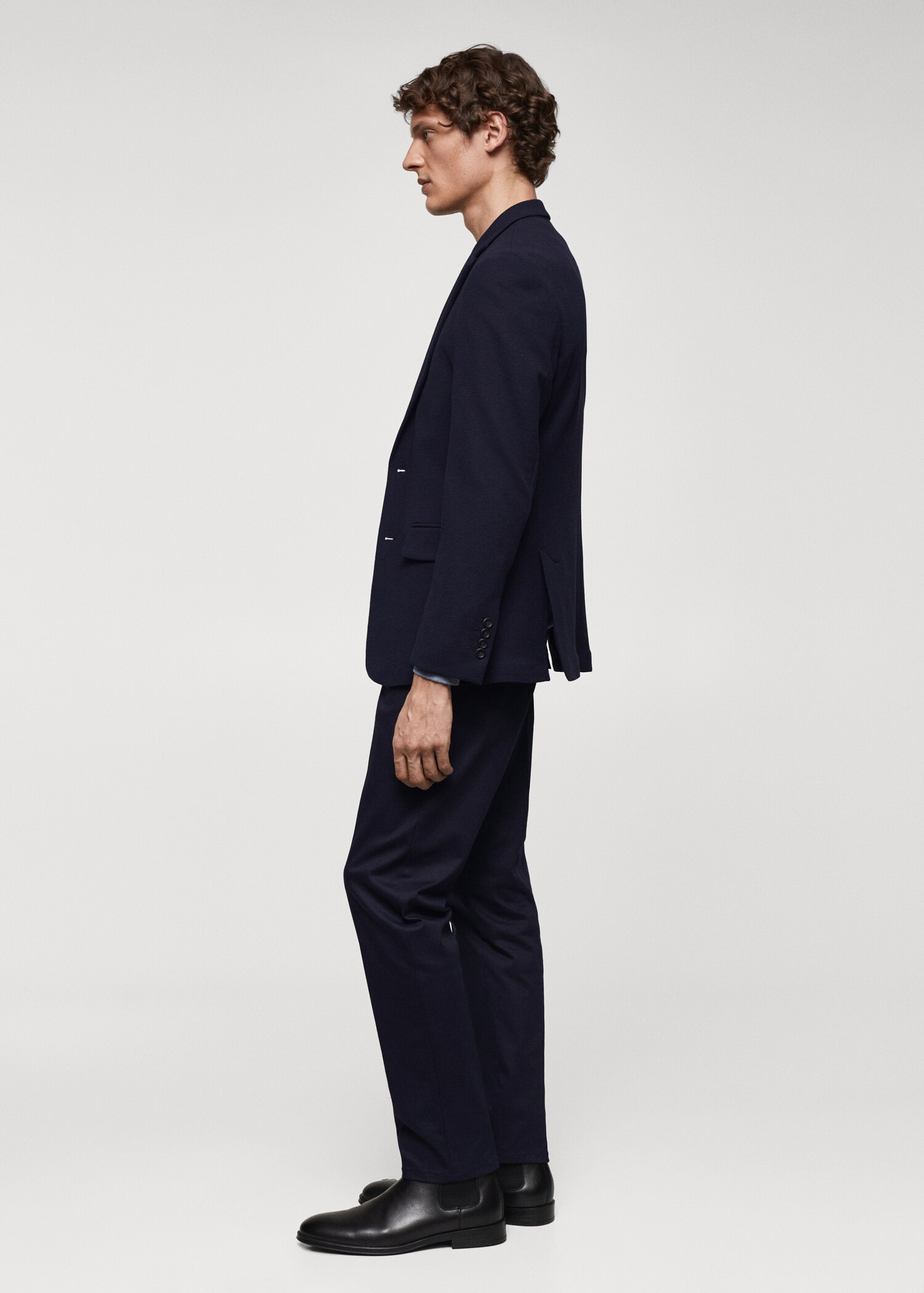 Structured slim fit cotton blazer - Details of the article 2