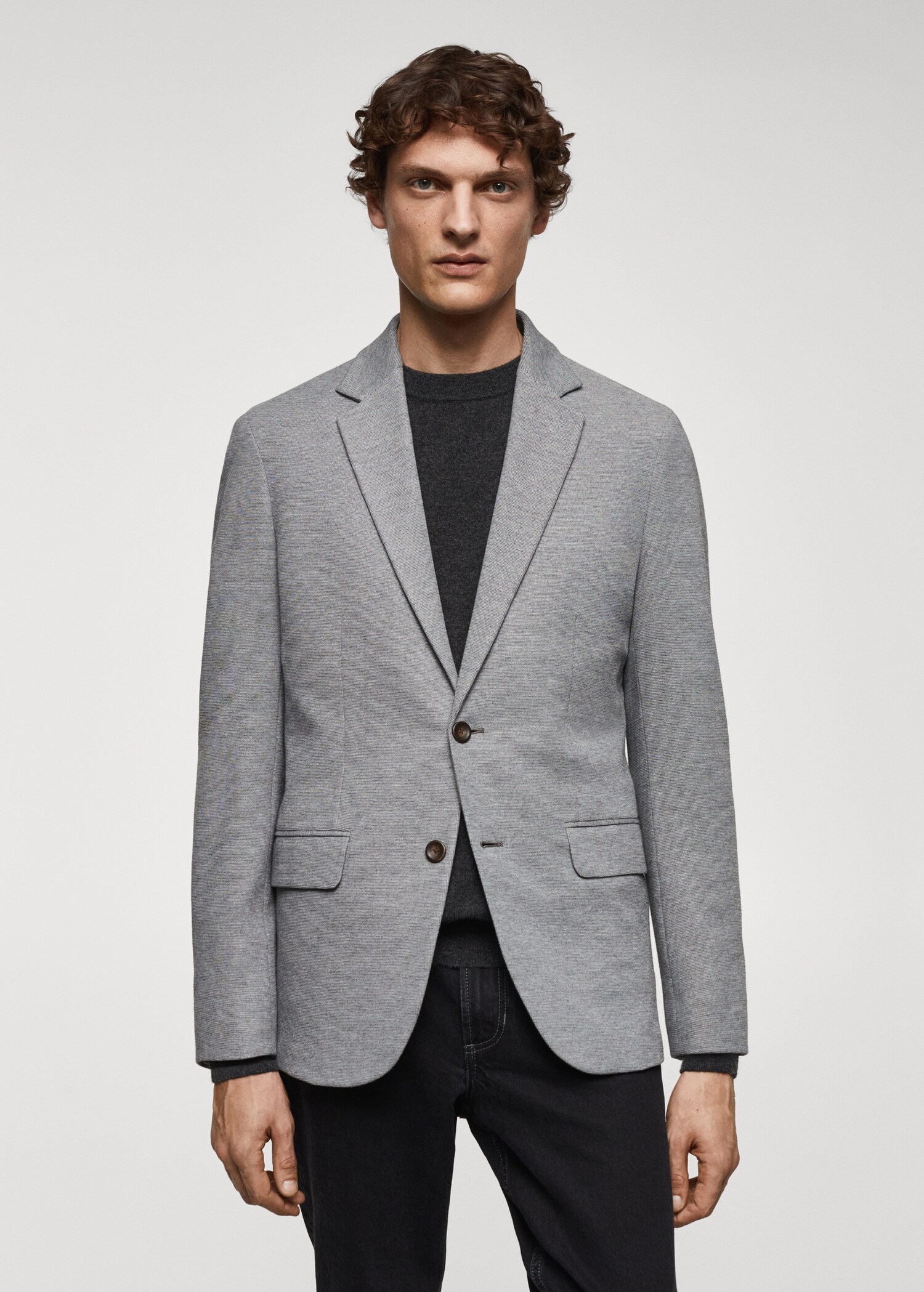 Veste slim fit structurée coton - Plan moyen