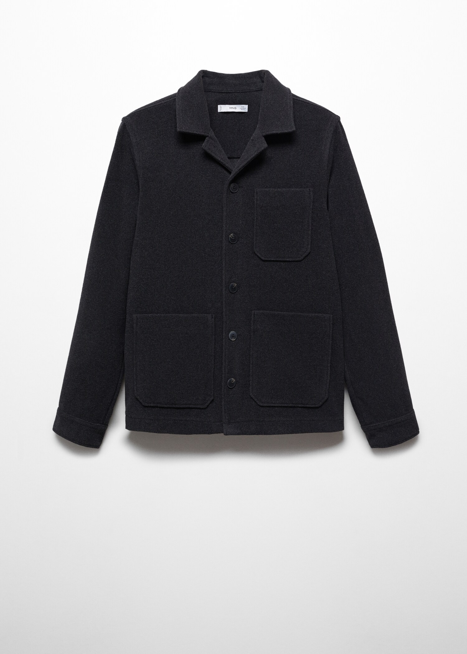 Double-faced wool overshirt with pockets - Article without model