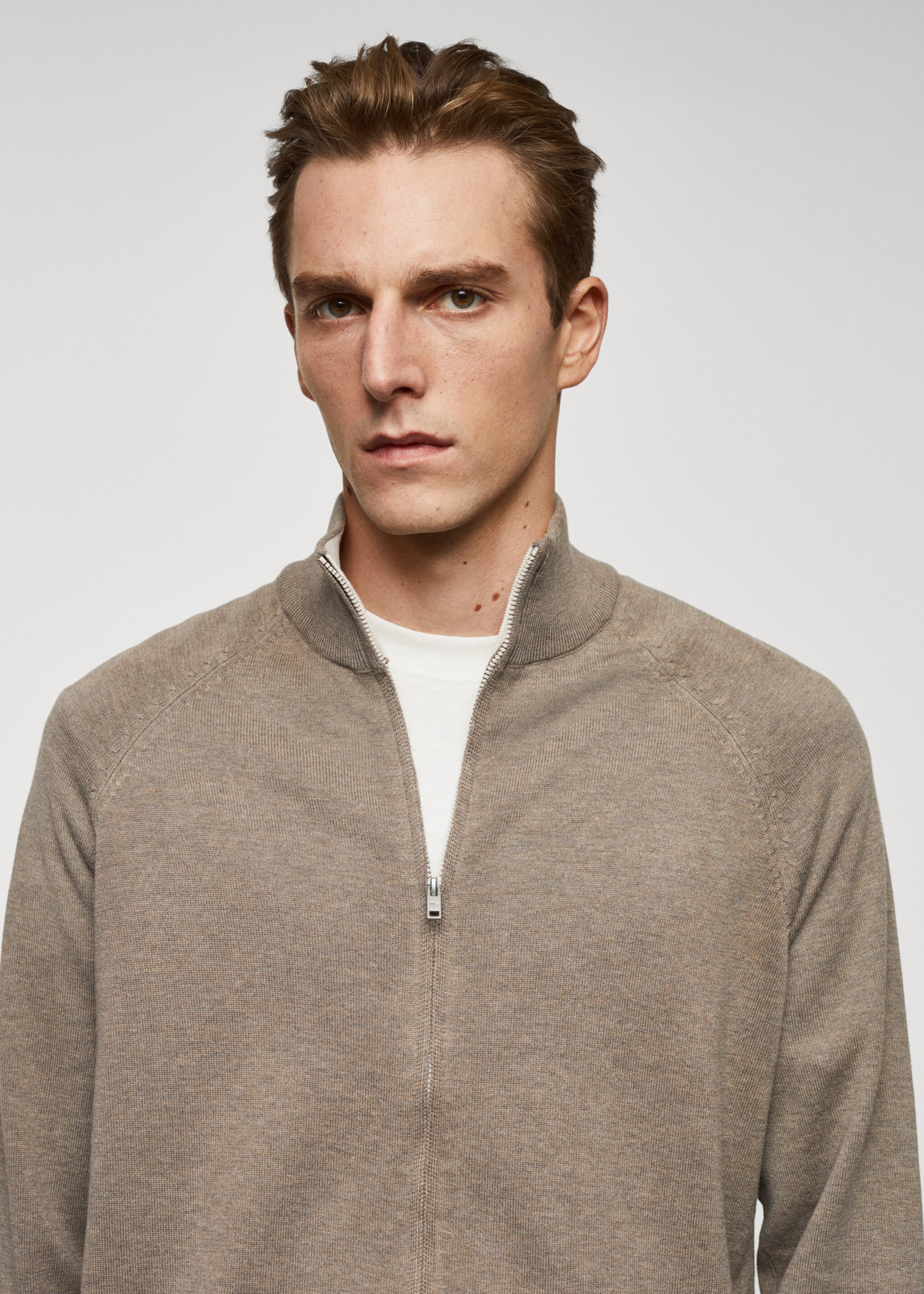 Zipped cotton cardigan - Details of the article 1