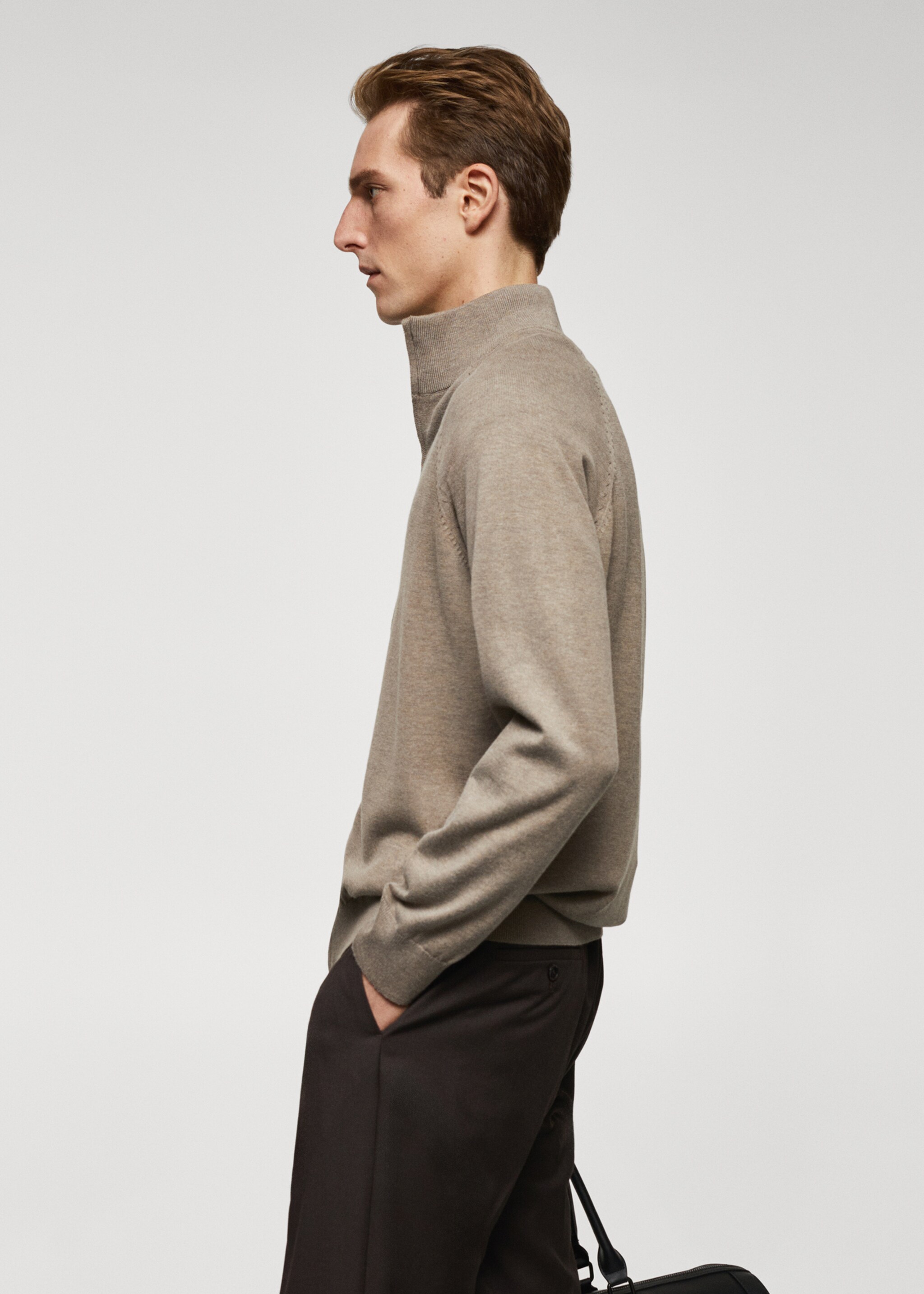 Zipped cotton cardigan - Details of the article 2