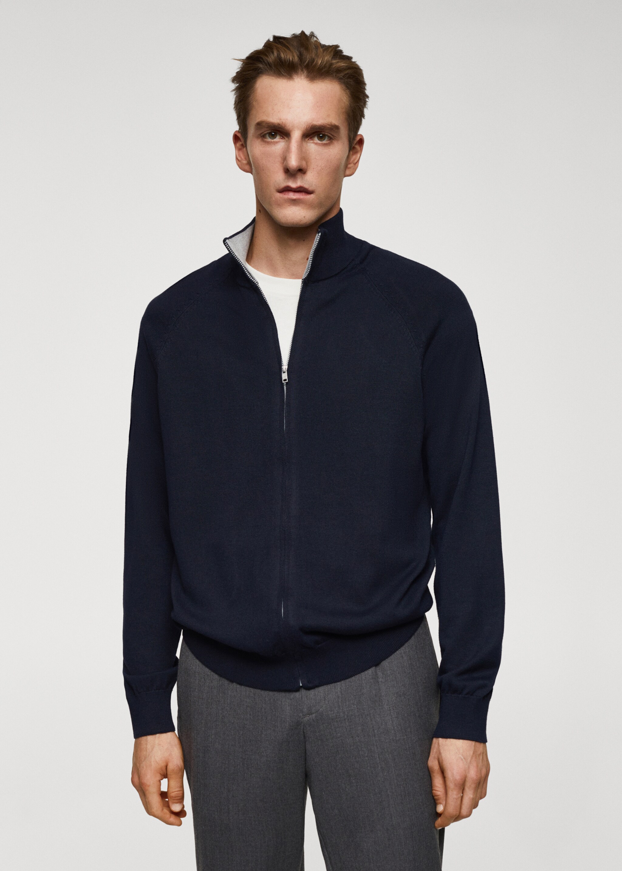Cardigan coton zippé - Plan moyen