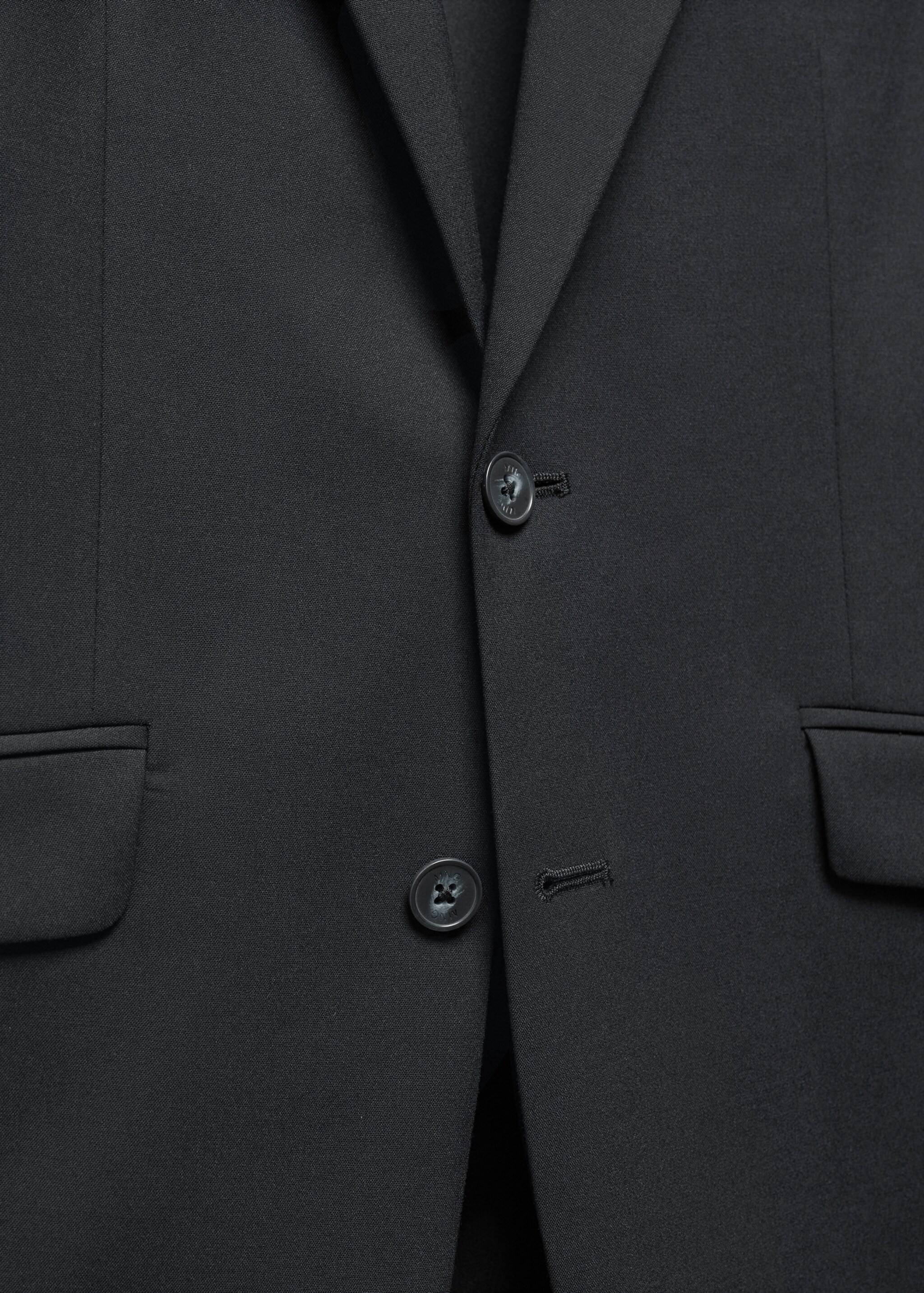 Slim-fit suit jacket - Details of the article 8, Black. Ref: 67070648-00.