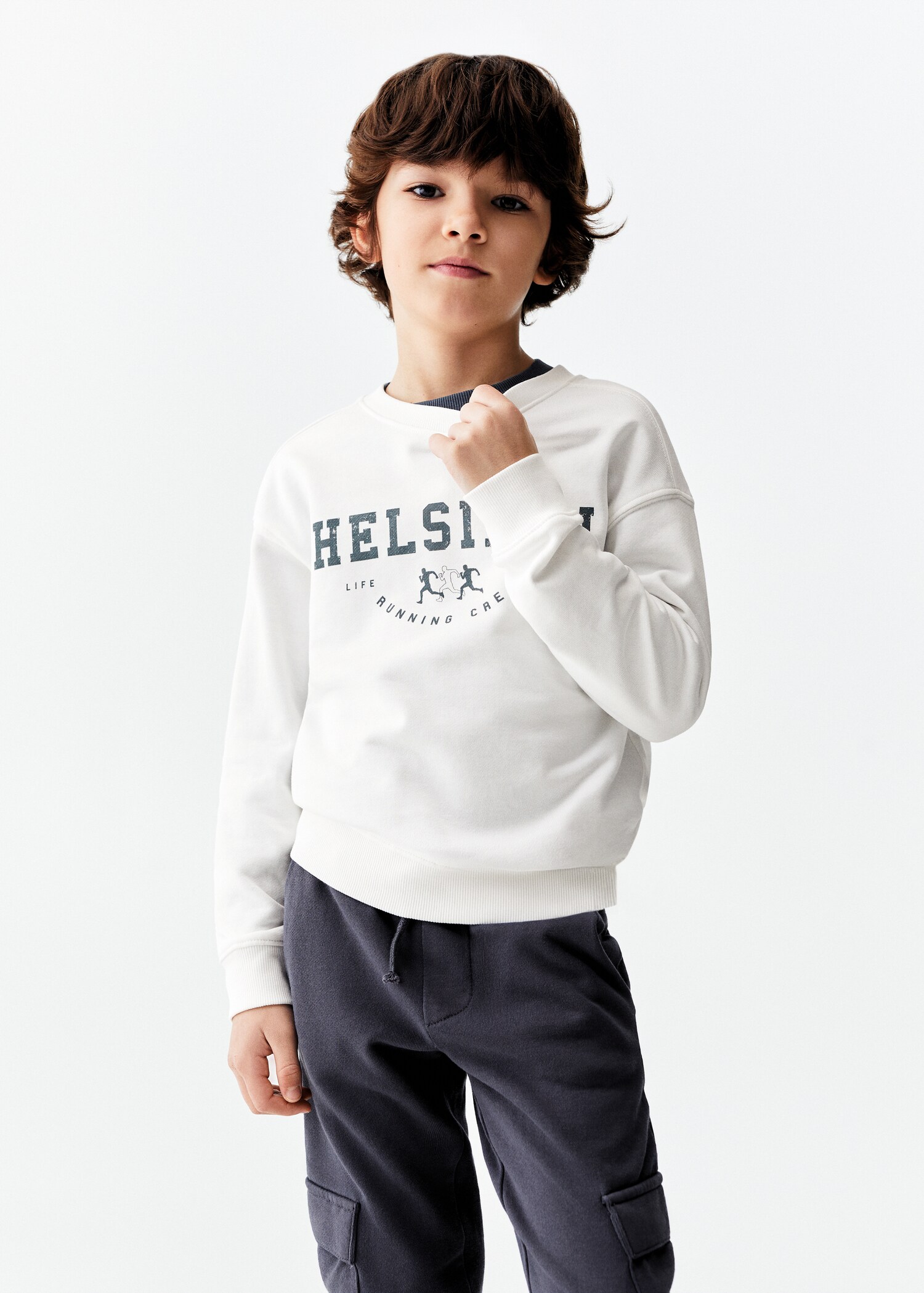Katoenen sweatshirt met boodschap - Middenvlak