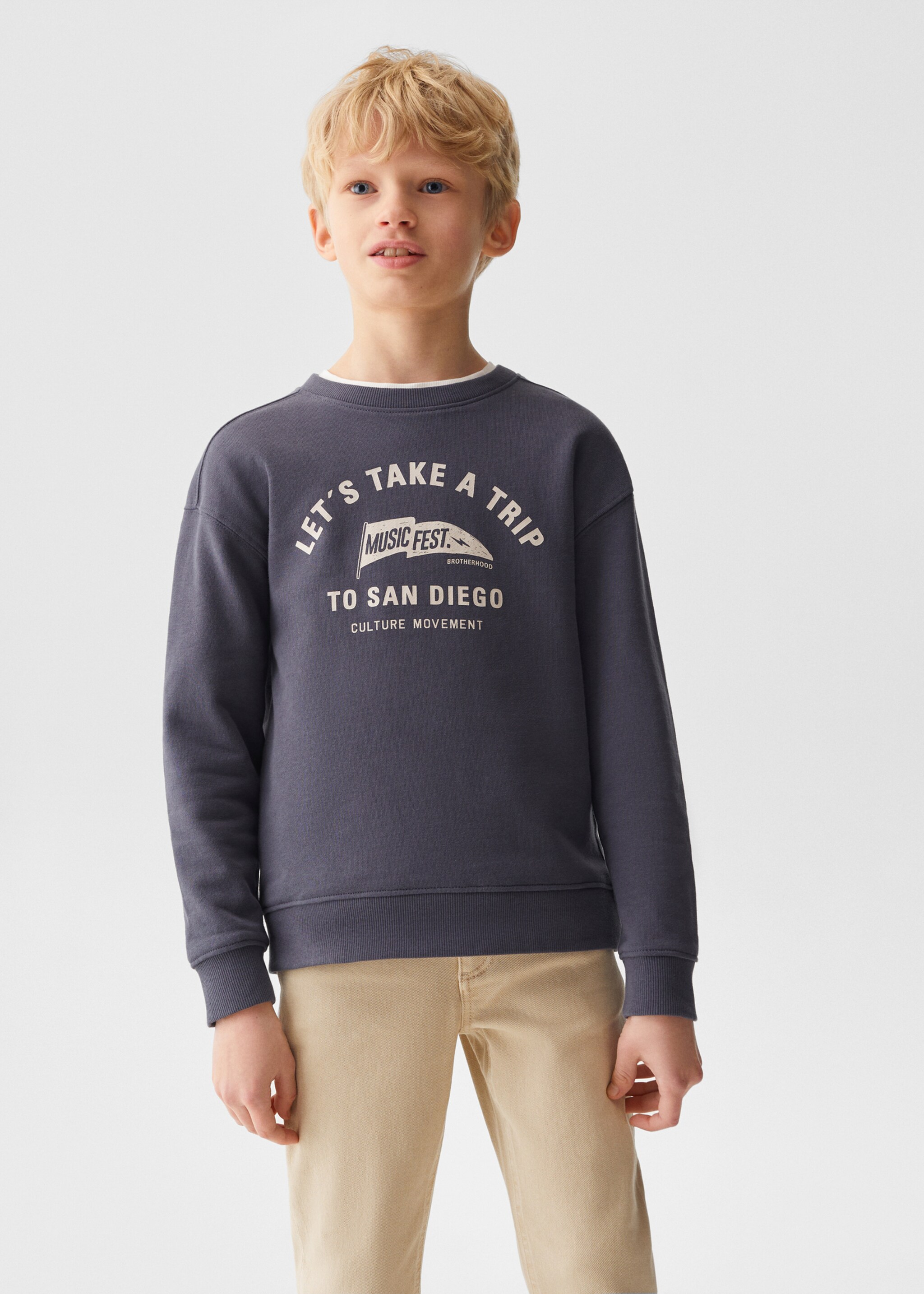 Message cotton sweatshirt - Medium plane