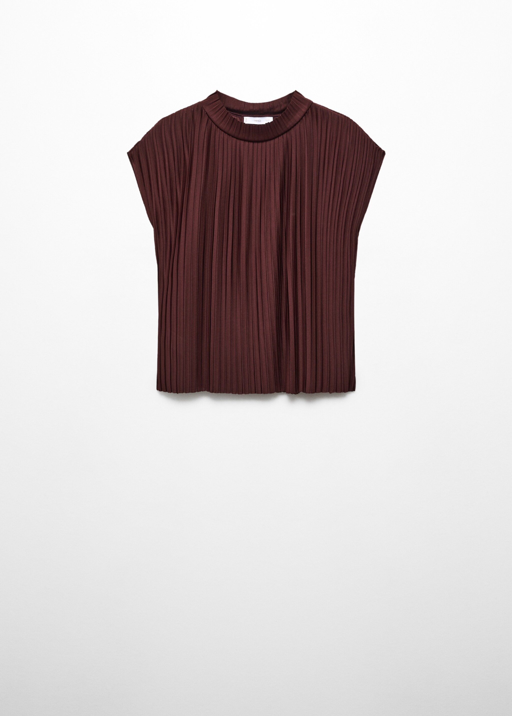 Short-sleeved pleated t-shirt - Article without model, Purple. Ref: 67070666-00.