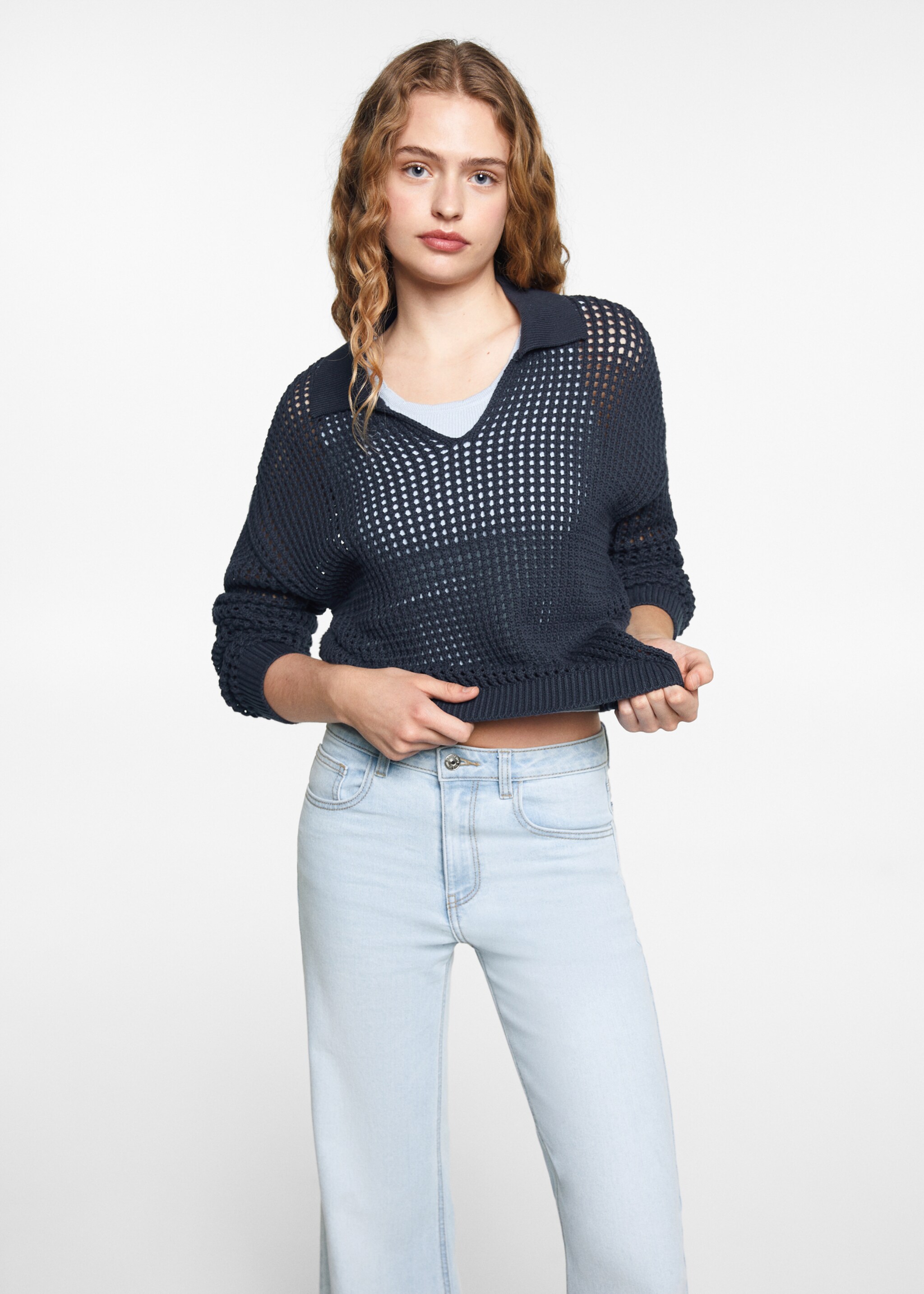 Mid-rise wideleg jeans - Middenvlak, Lichtblauw. Ref: 67070670-00.