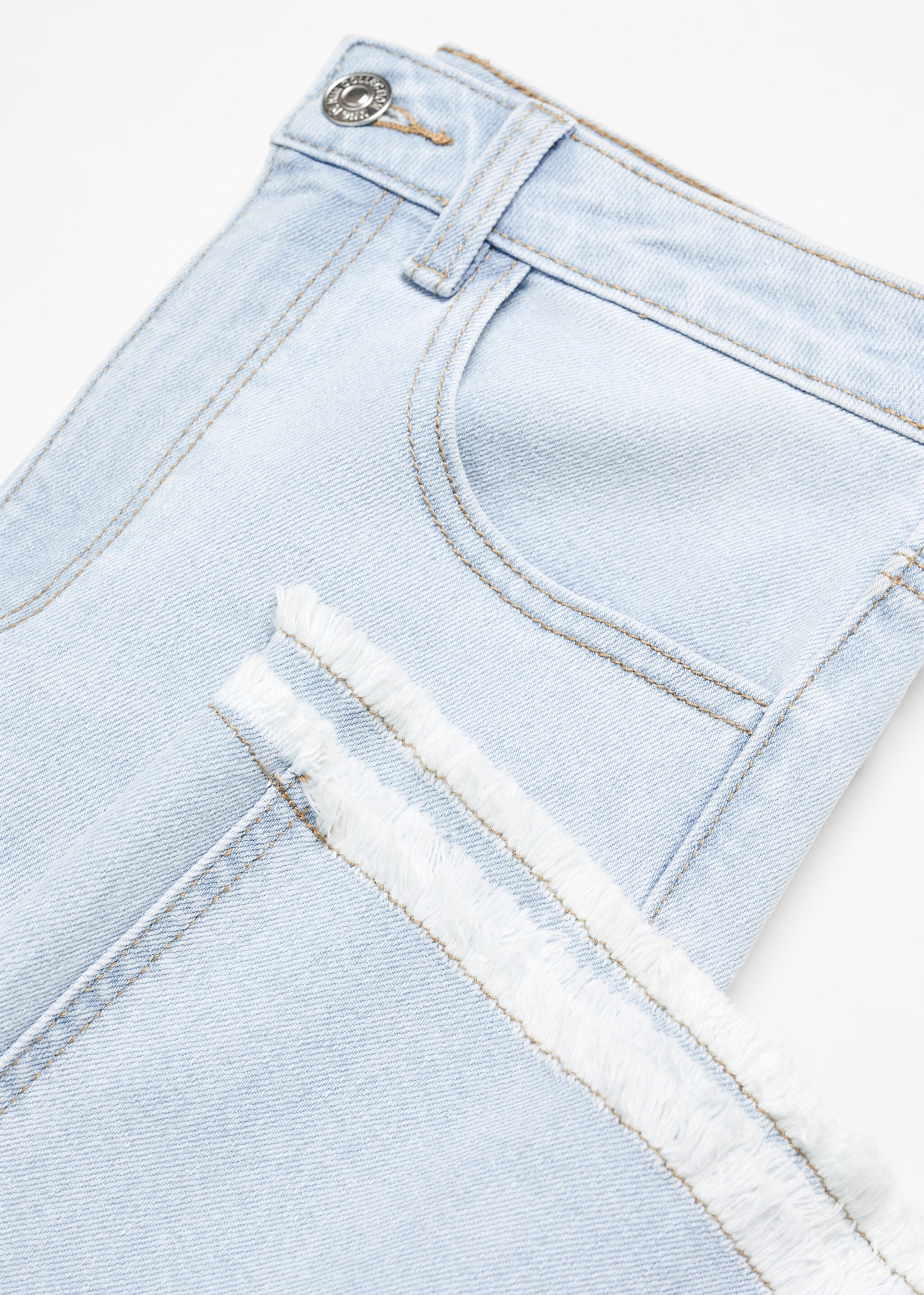 Mid-rise wideleg jeans - Detail van het artikel 8, Lichtblauw. Ref: 67070670-00.