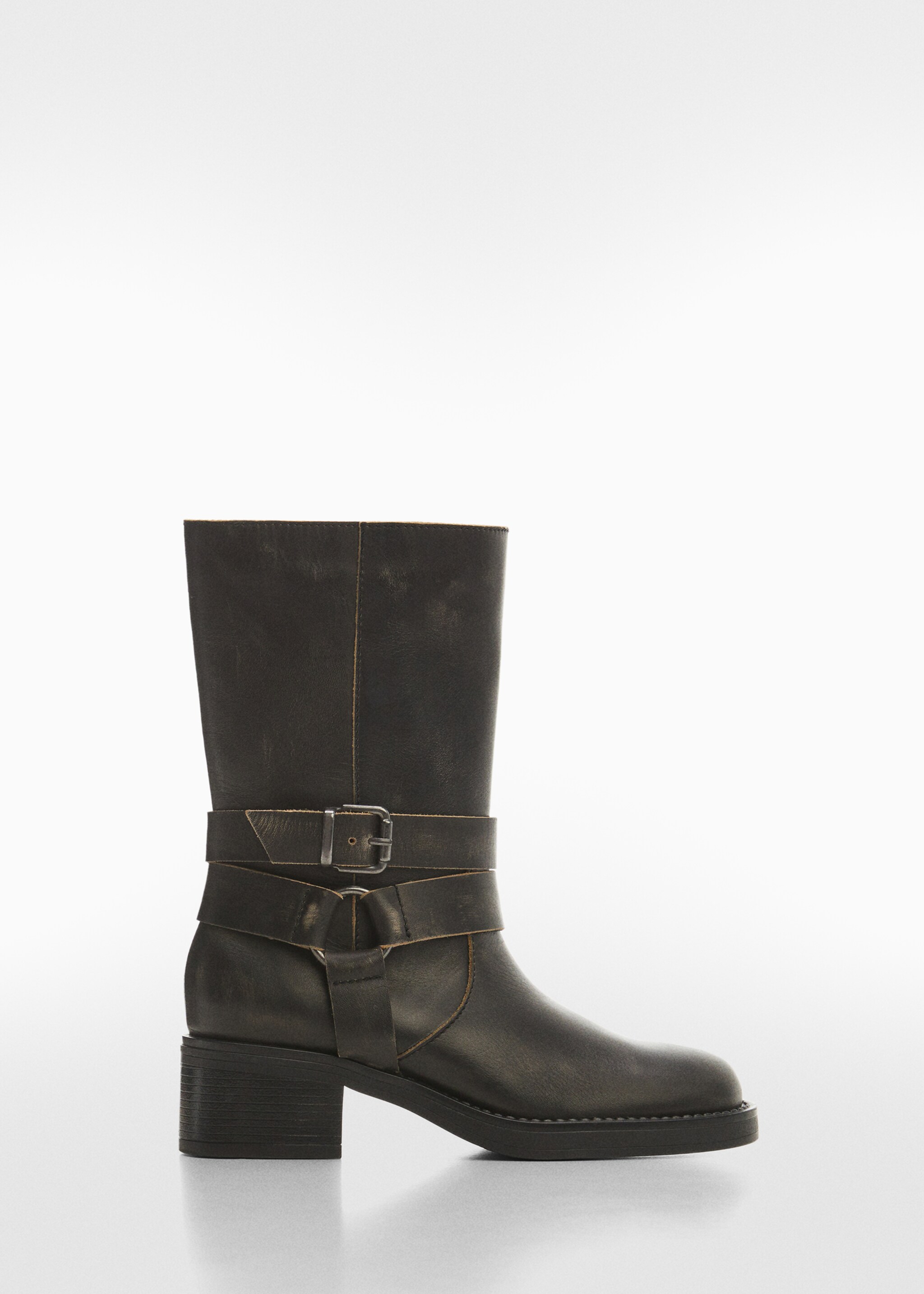 Botas piel hebilla - Artículo sin modelo, Verde oscuro. Ref: 67070683-00.