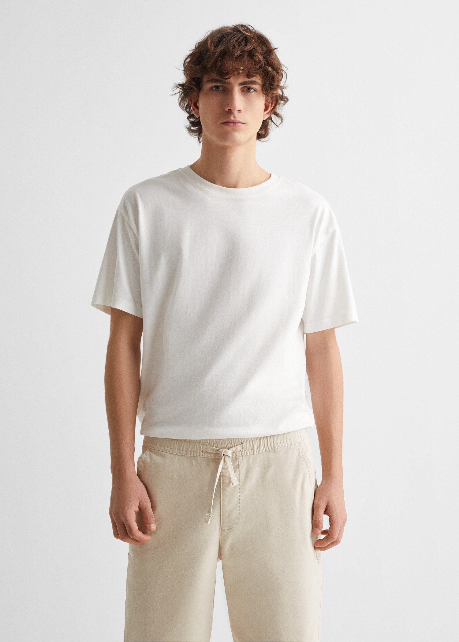 Pantalón recto cintura elástica - Plano medio