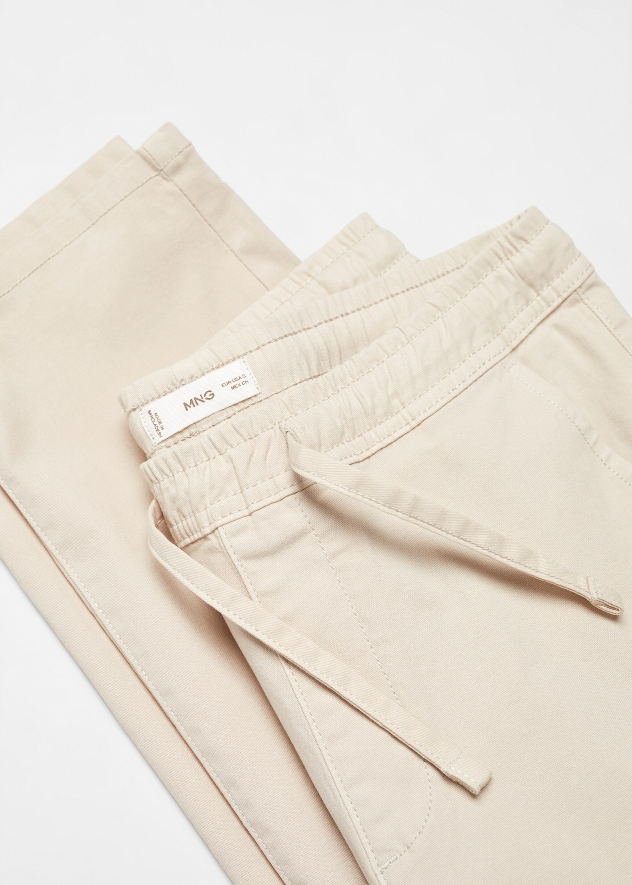 Pantalón recto cintura elástica - Detalle del artículo 8, Gris hielo. Ref: 67071008-00.