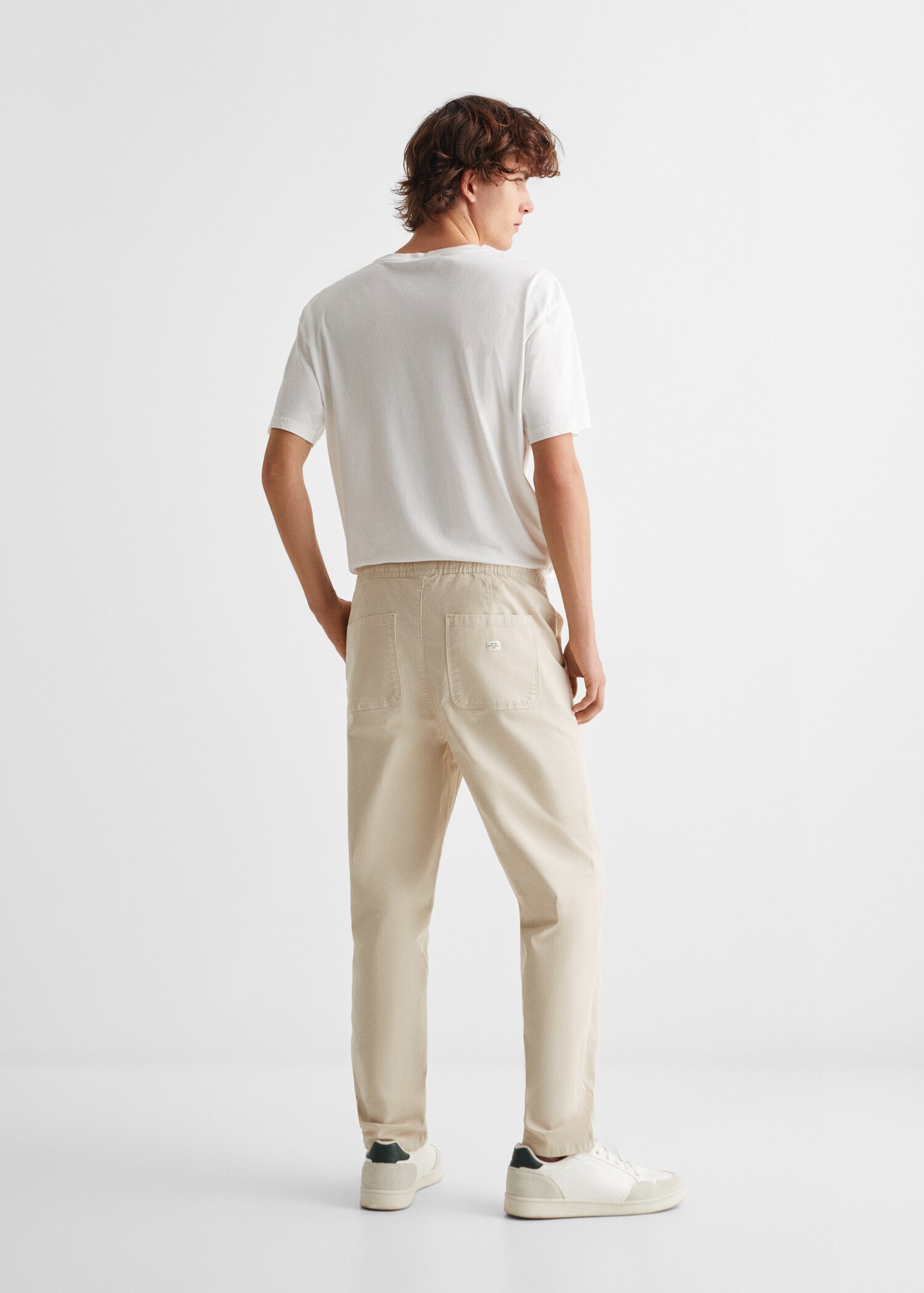 Pantalón recto cintura elástica - Reverso del artículo