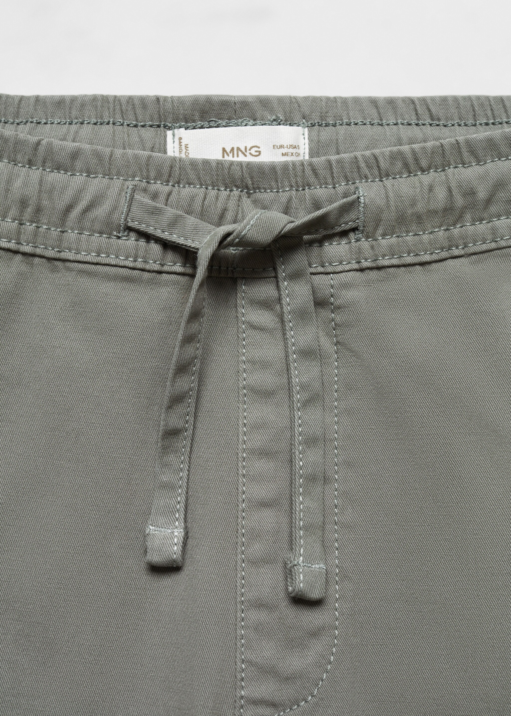 Pantalón recto cintura elástica - Detalle del artículo 8, Verde. Ref: 67071008-00.