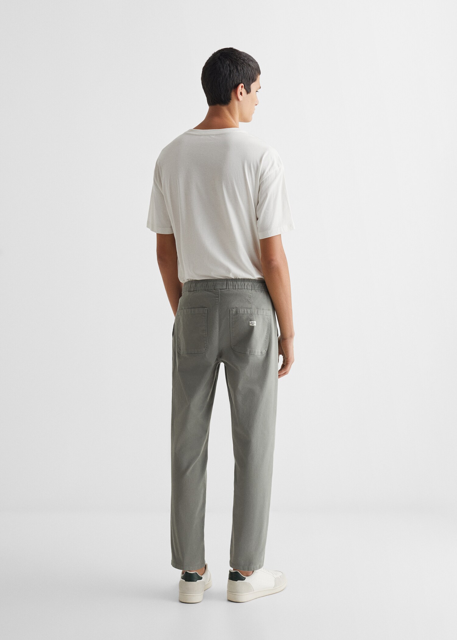 Pantalón recto cintura elástica - Reverso del artículo