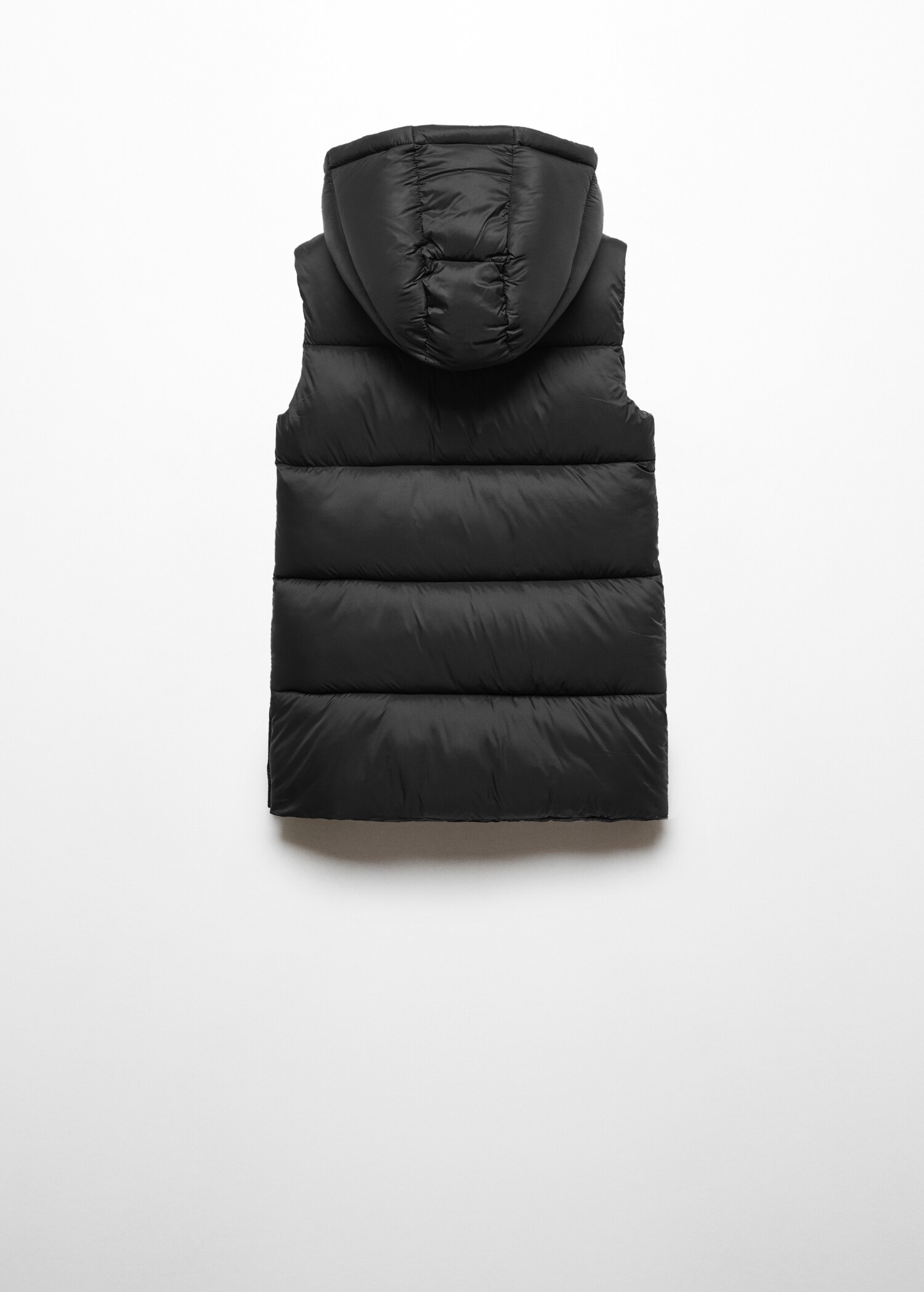 Quilted gilet with hood - Reverse of the article