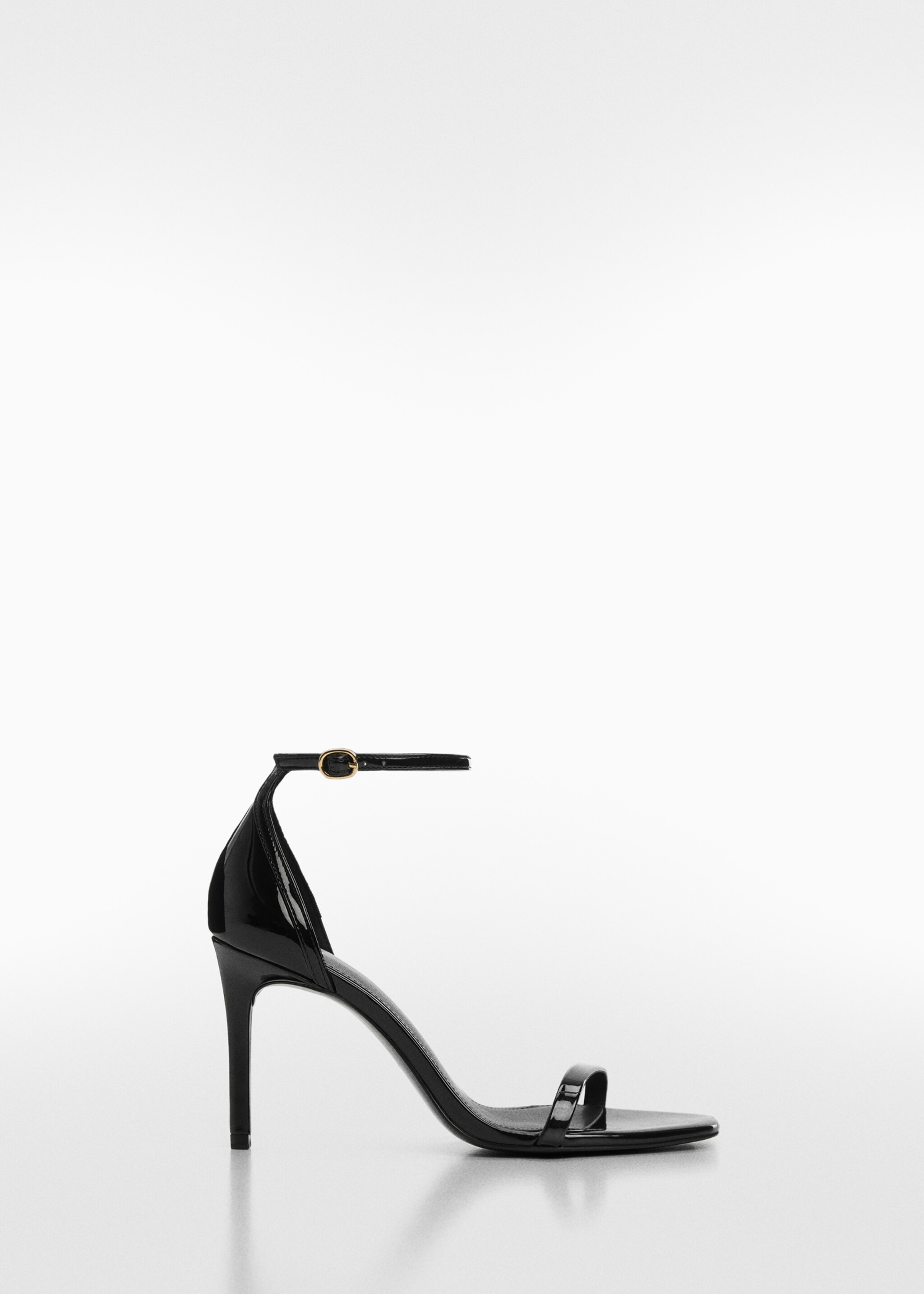 Patent leather effect heeled sandal - Article without model, Black. Ref: 67072010-00.