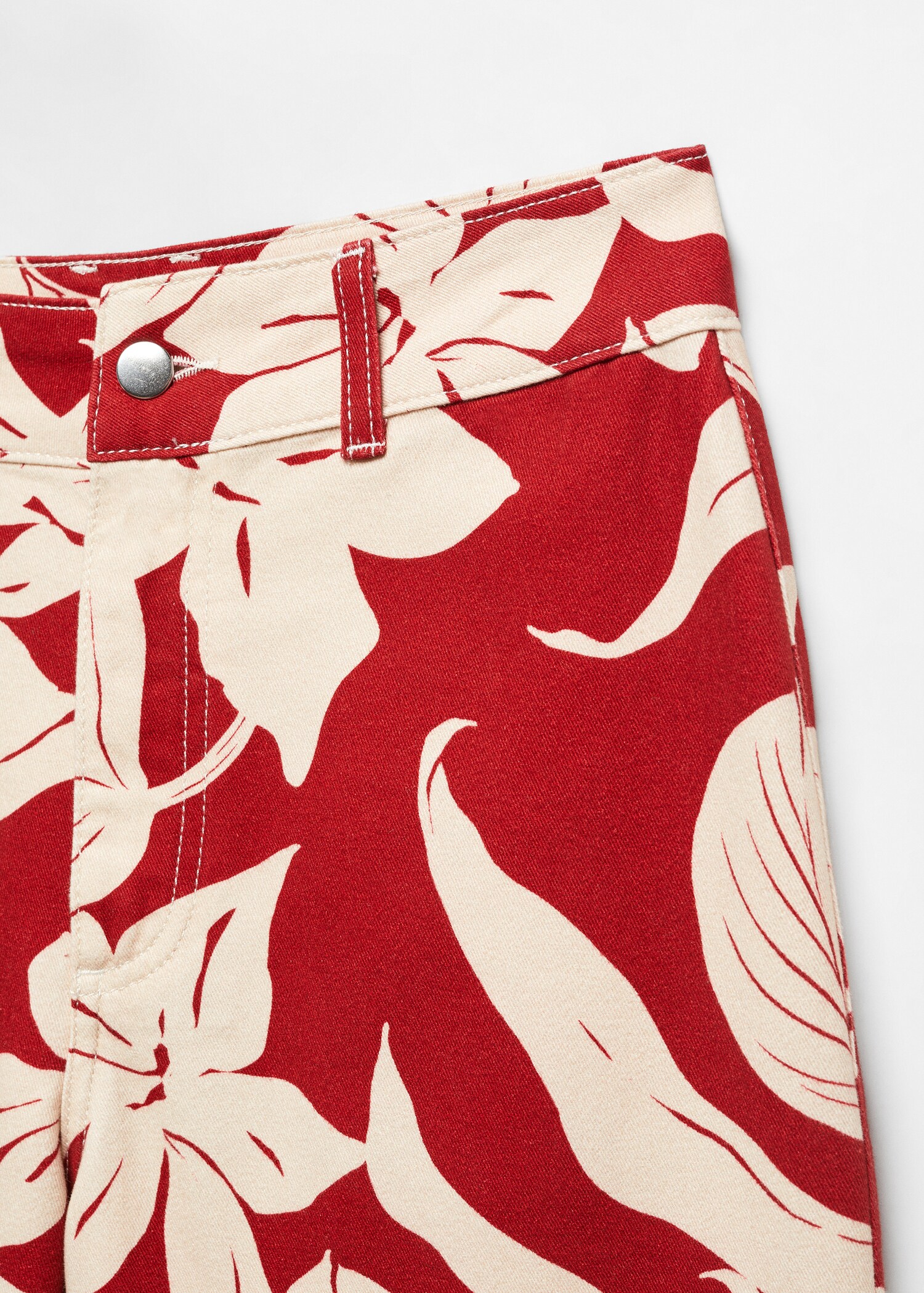 Gerade Print-Hose mit mittlerer Bundhöhe - Detail des Artikels 8