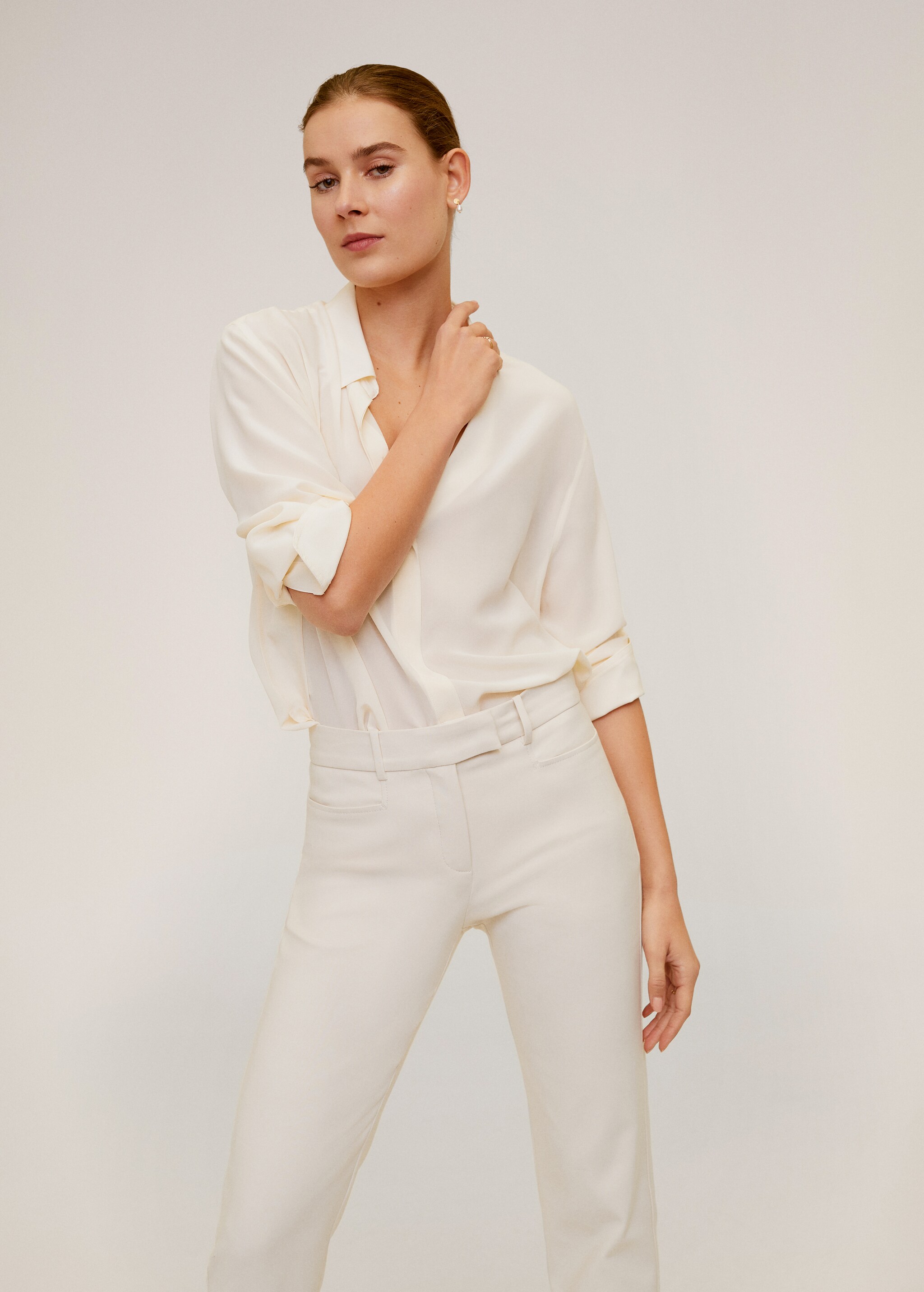 Cotton crop trousers - Medium plane