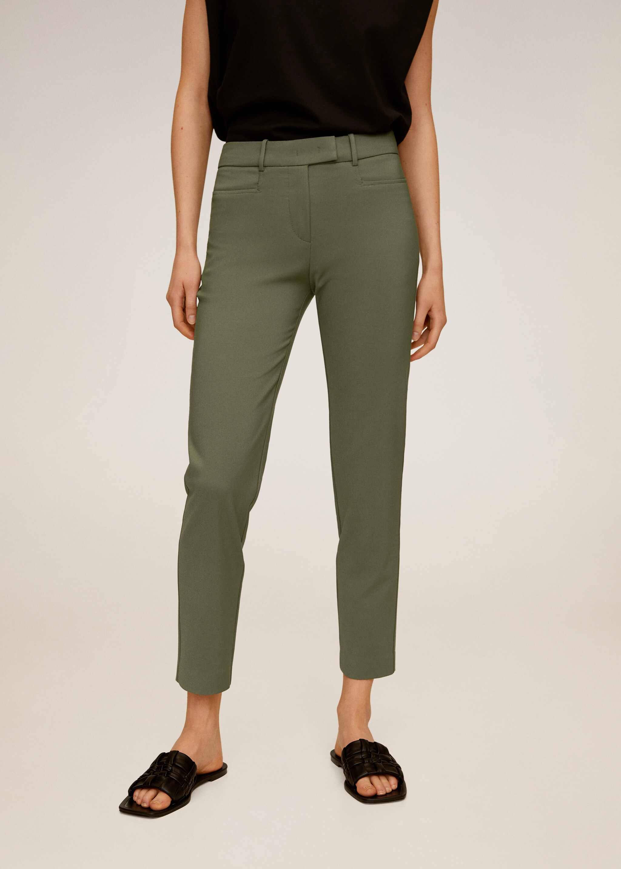 Cotton crop trousers - Medium plane