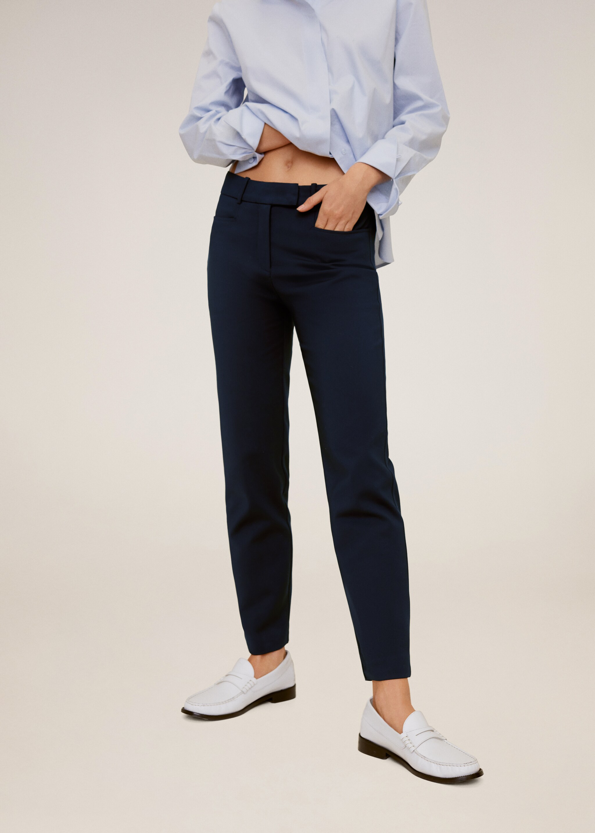 Cotton crop trousers - Medium plane