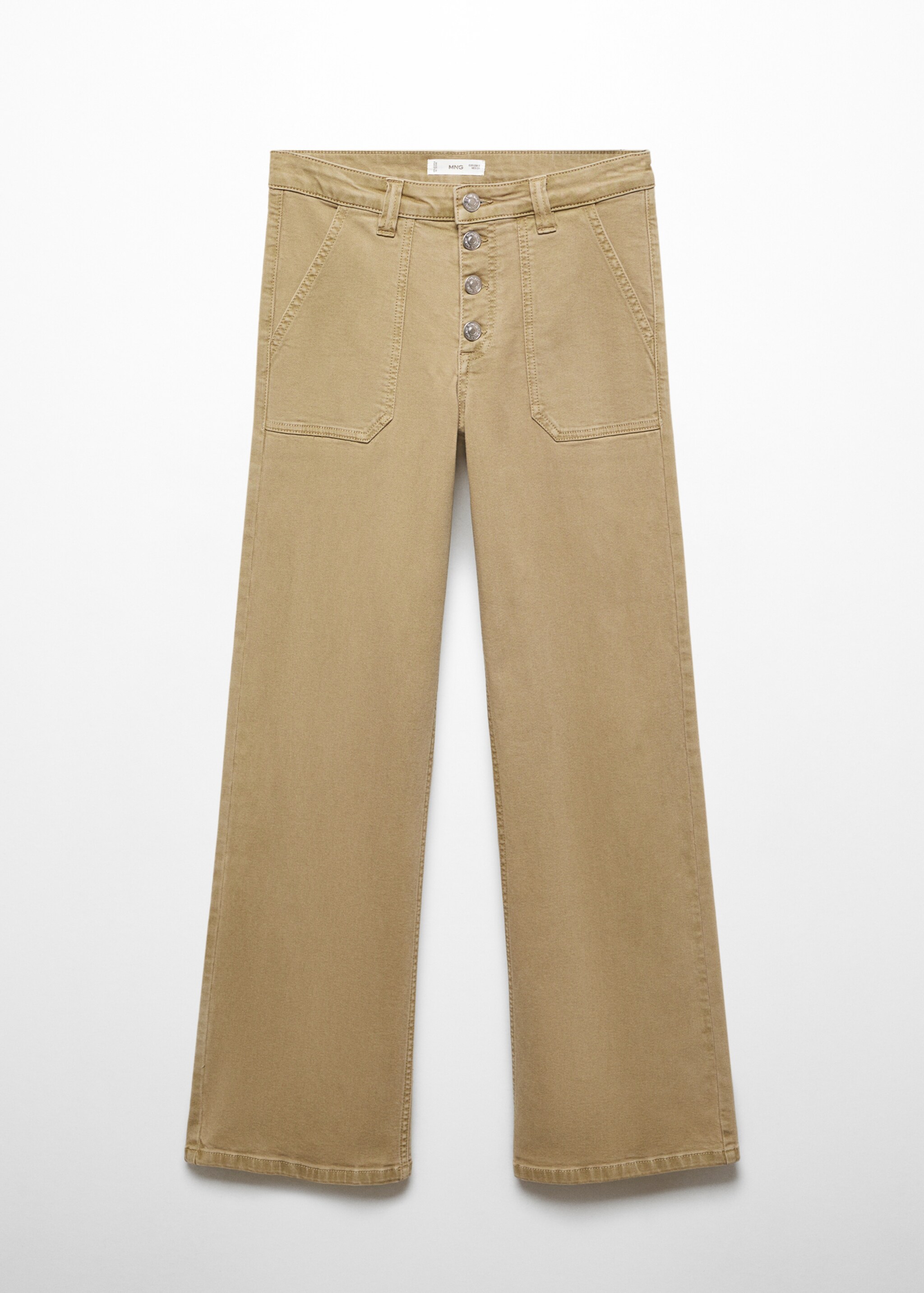 Buttons straight jeans - Article without model, Khaki. Ref: 67072917-00.