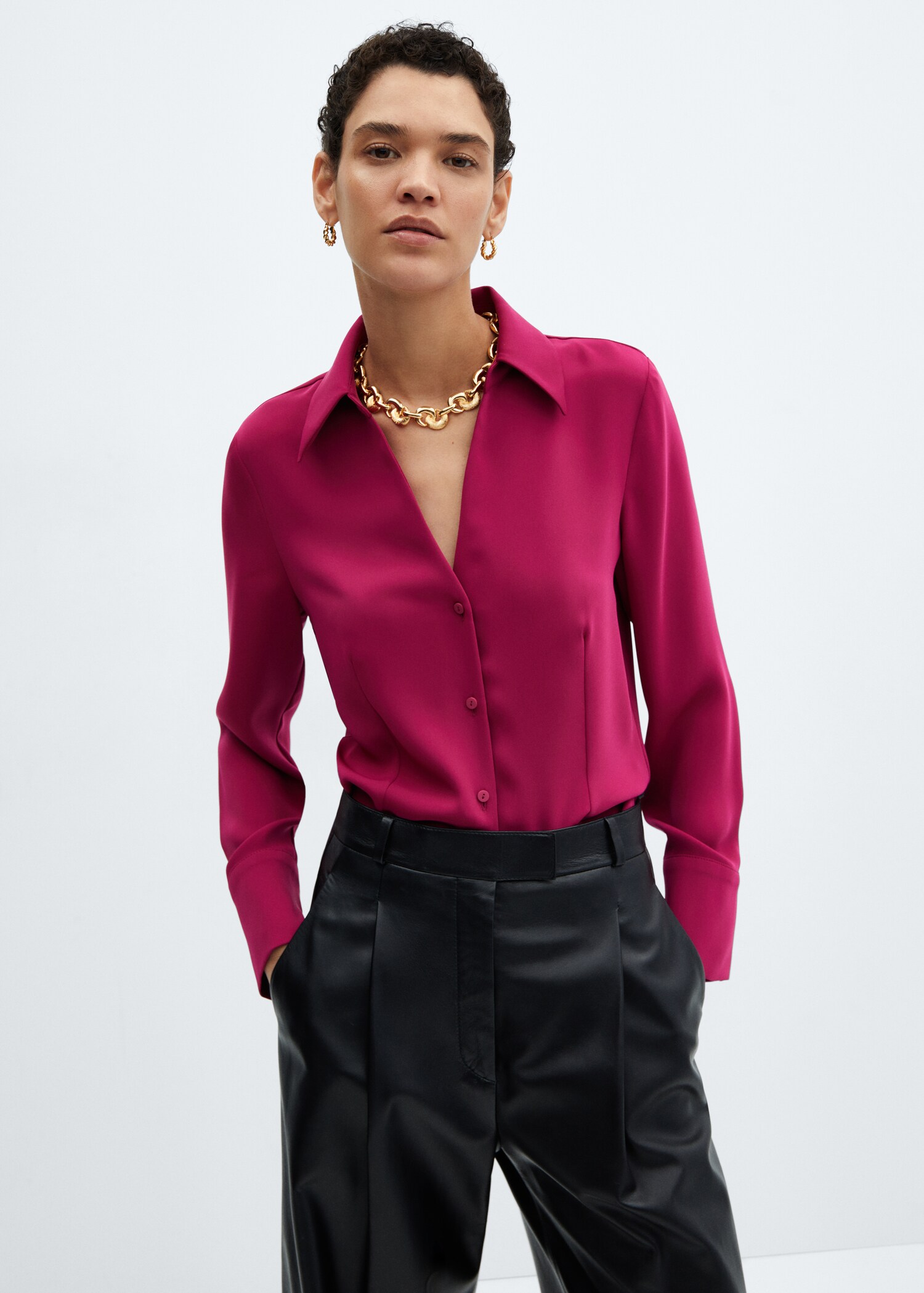 Flowy shirt with seam detail - Medium plane