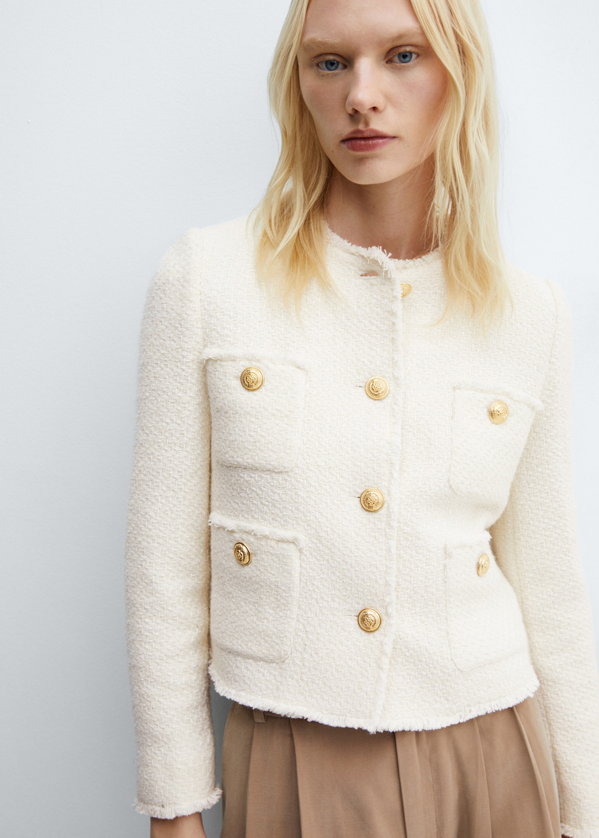 Veste en tweed à poches - Plan moyen