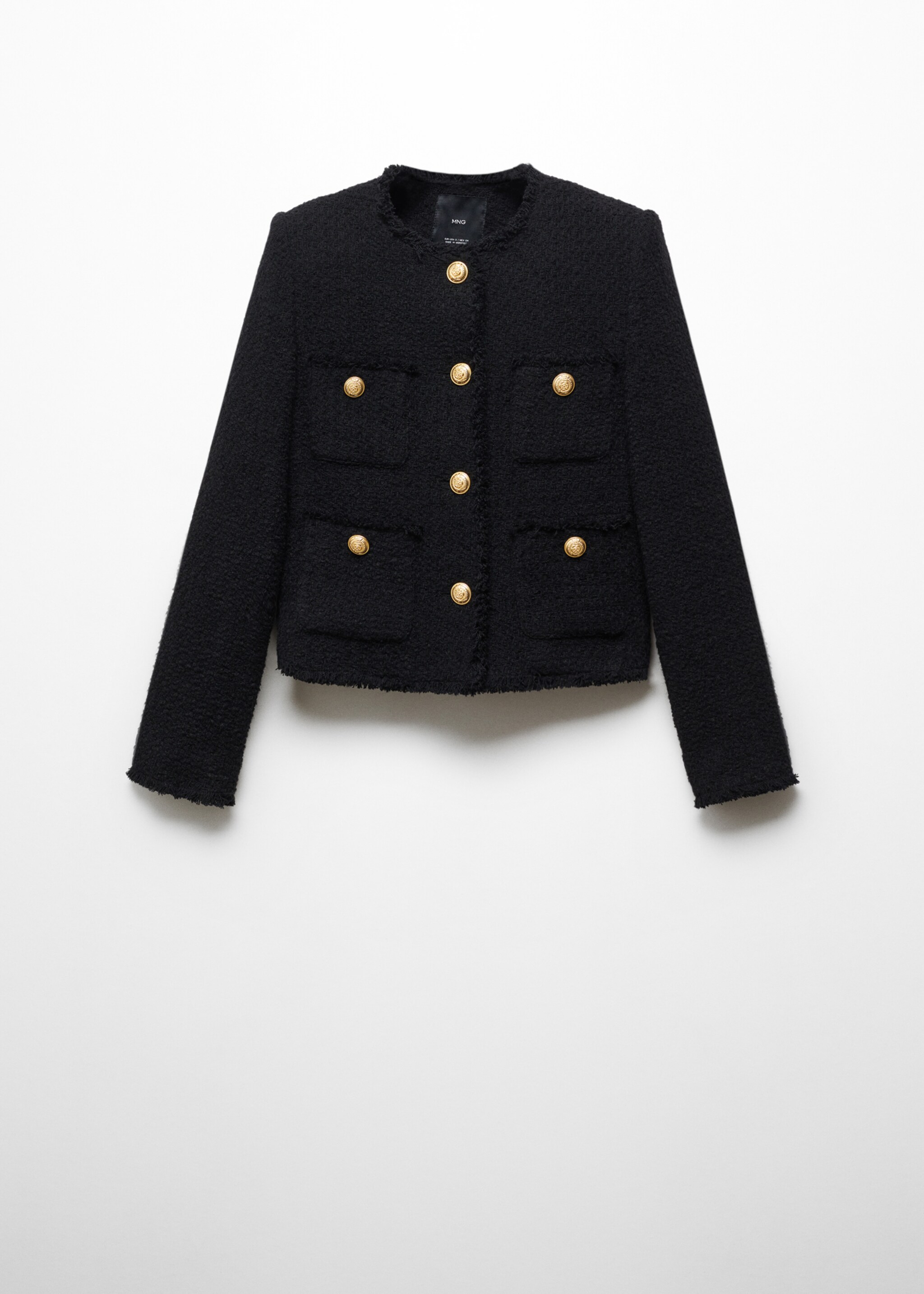 Tweed-Jacke mit Taschen - Artikel ohne Model, Schwarz. Ref: 67073271-00.