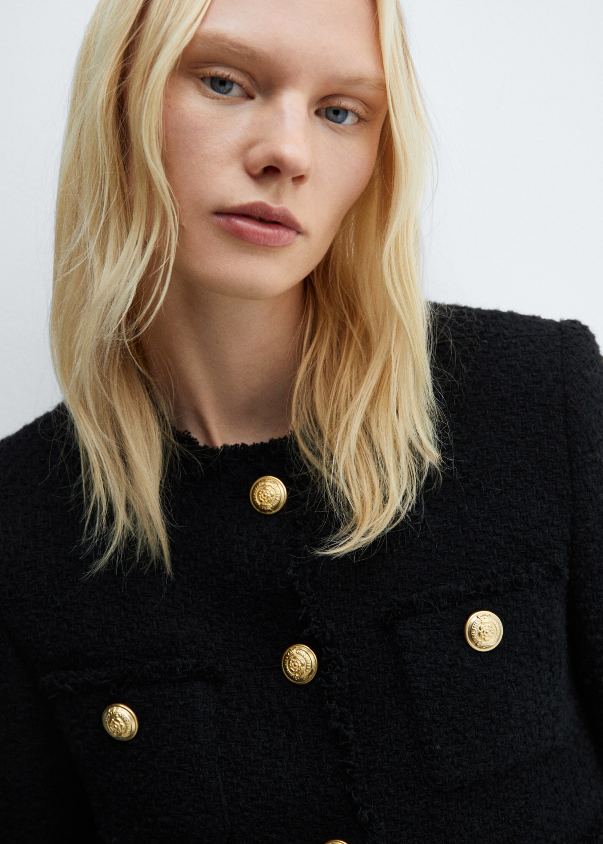 Tweed-Jacke mit Taschen - Detail des Artikels 1, Schwarz. Ref: 67073271-00.