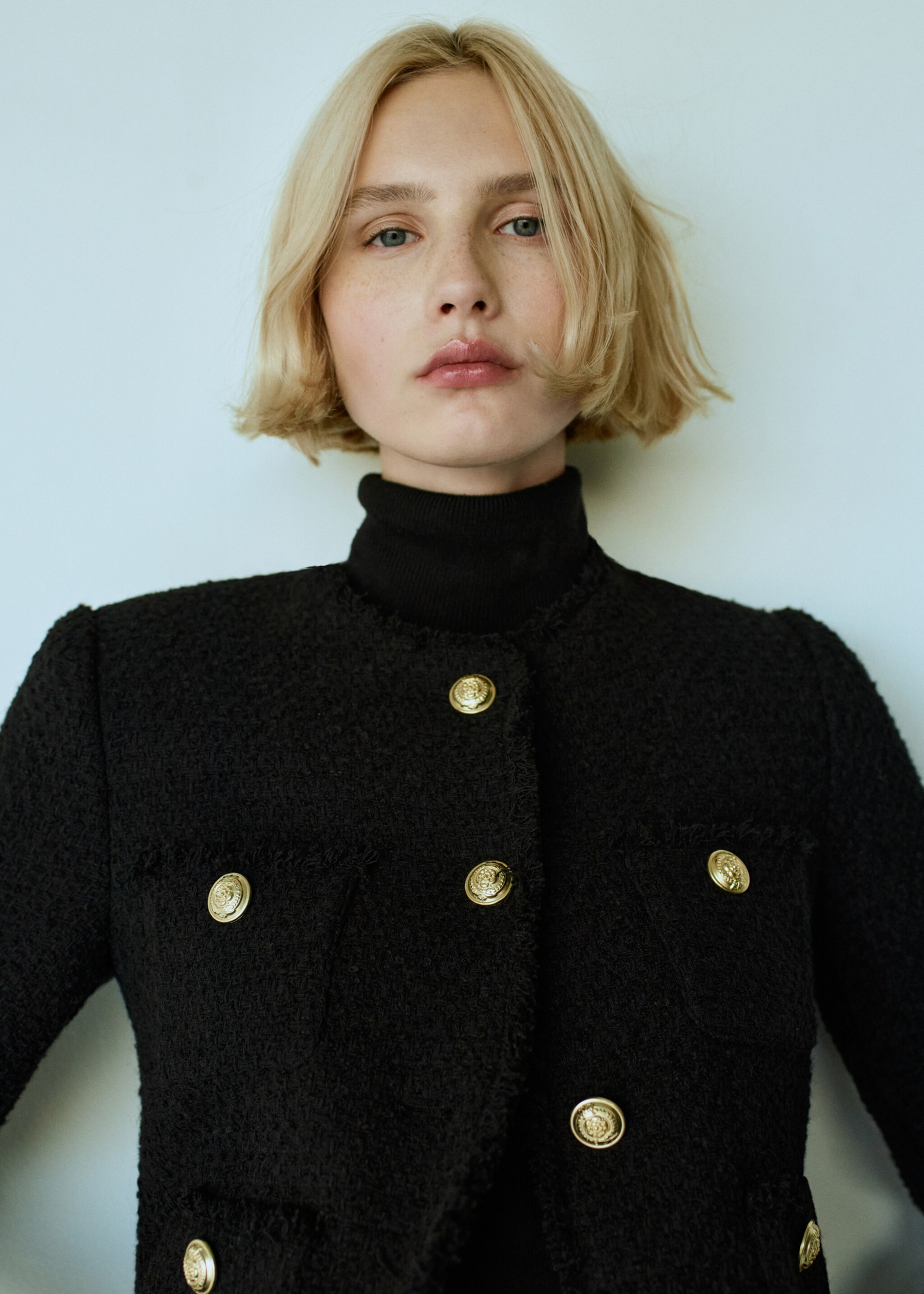 Tweed-Jacke mit Taschen - Detail des Artikels 9, Schwarz. Ref: 67073271-00.