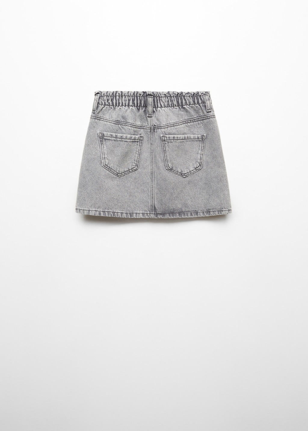 Paperbag denim skirt