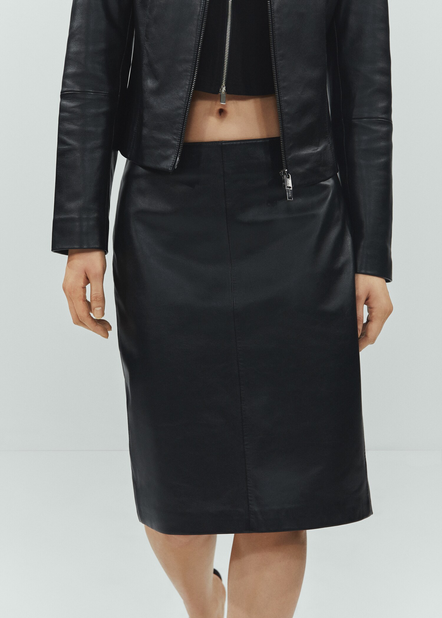 Jupe midi 100 % cuir - Détail de l'article 6