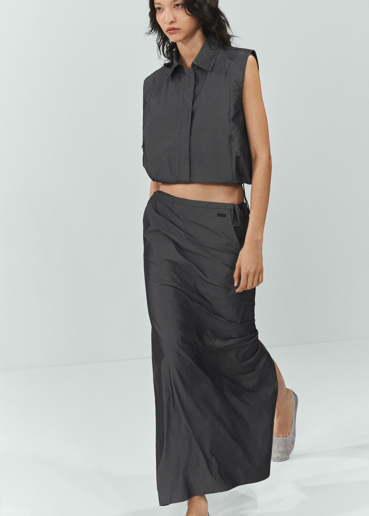 Parachute slit skirt - Medium plane