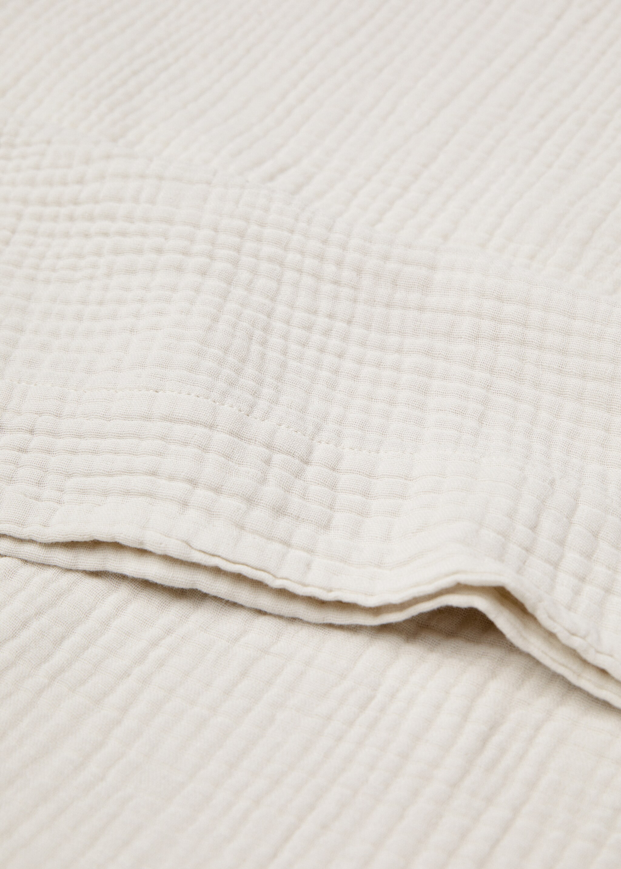 Cotton gauze pillowcase 45x110cm - Details of the article 1, Light/Pastel Grey. Ref: 67074016-00.