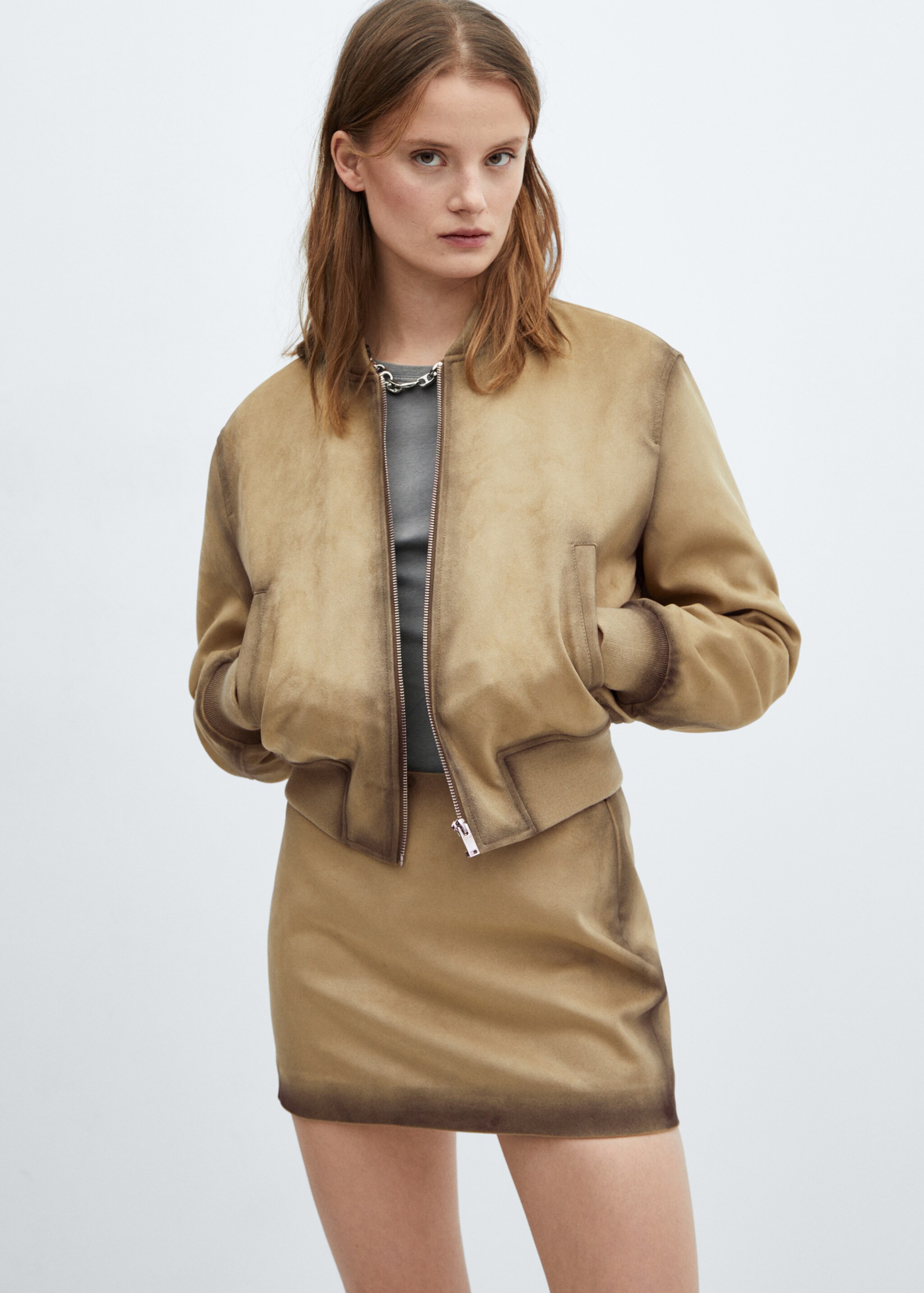 Rock mit Leder-Effekt im Used-Look - Mittlere Ansicht