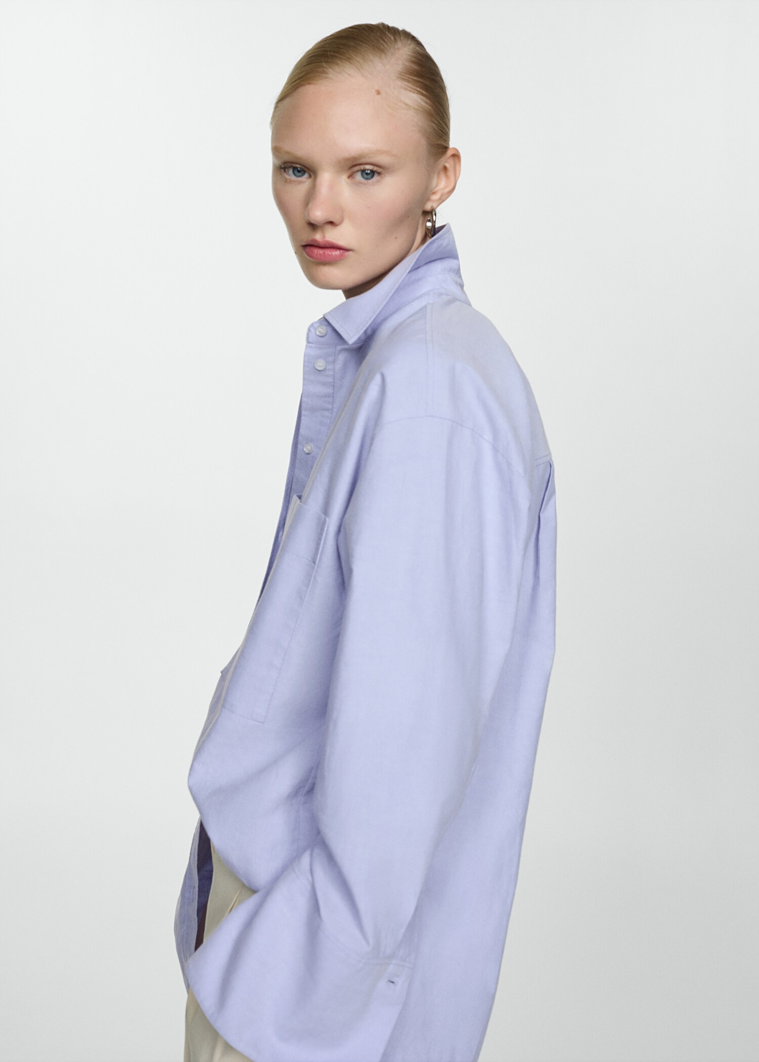 Chest-pocket cotton shirt - Details of the article 2
