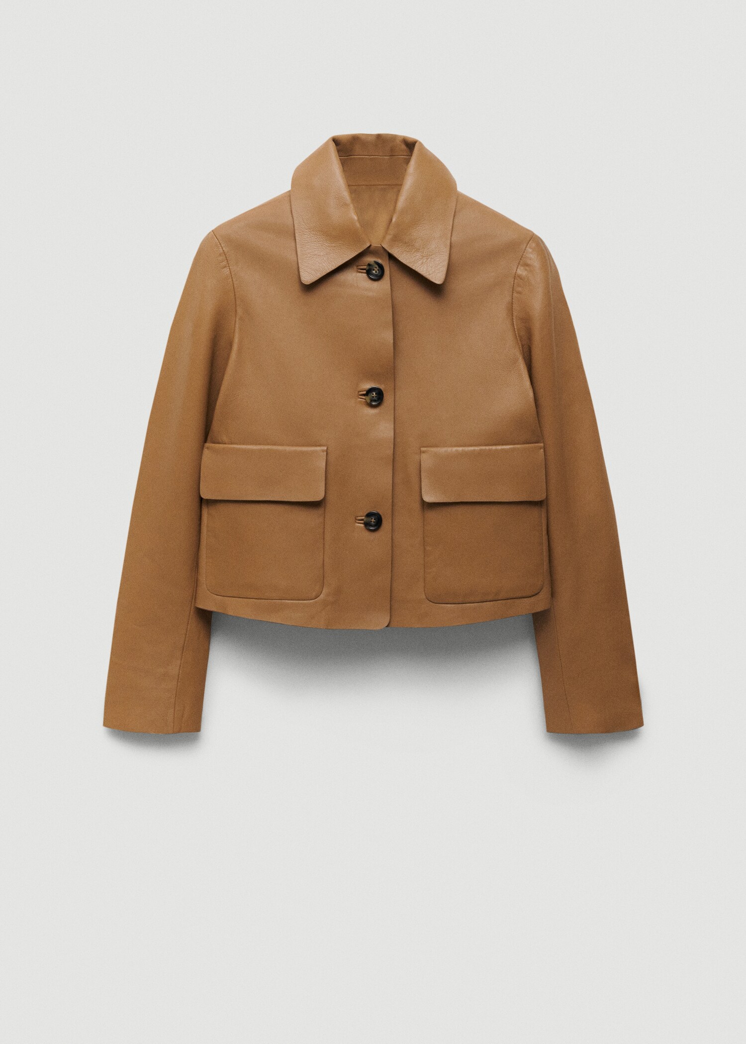 100% leather jacket with buttons - Article without model