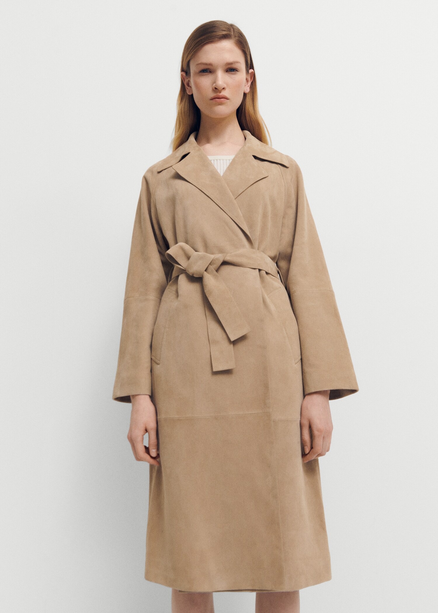 100% suede trench coat - Medium plane