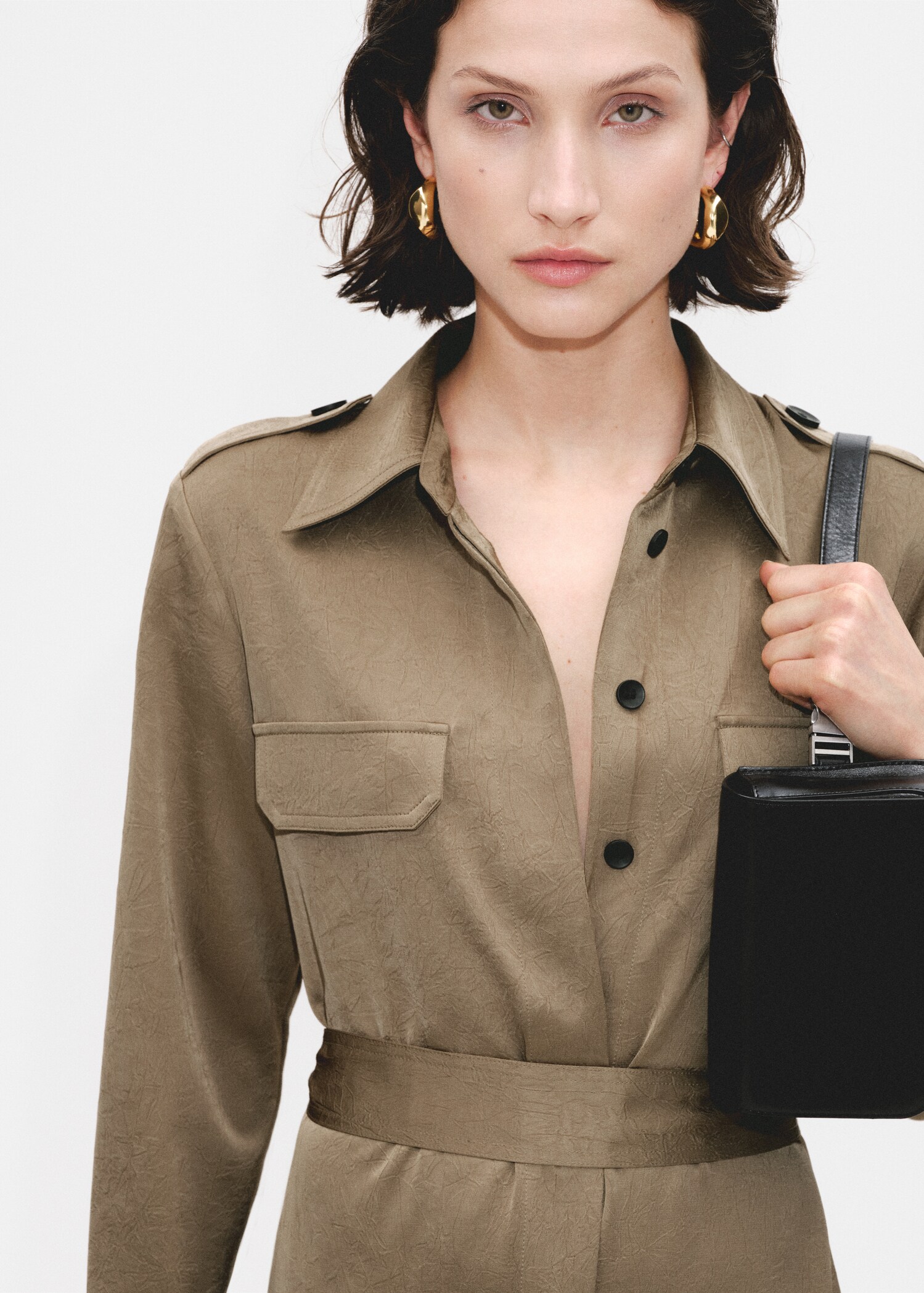 Satin shirt dress - Details of the article 6