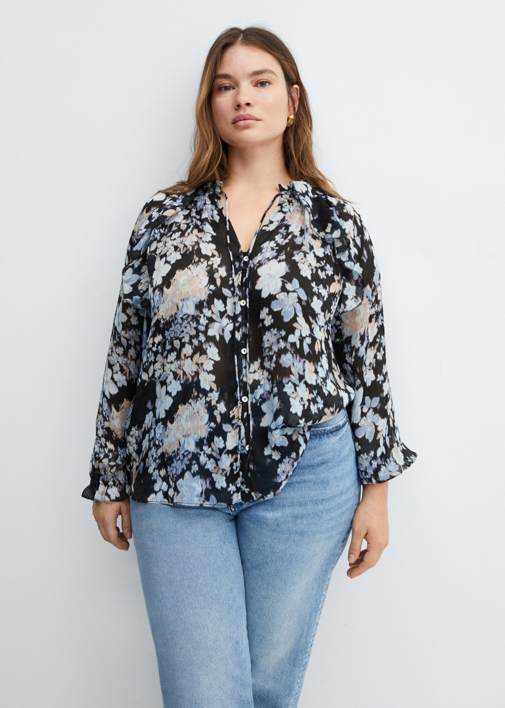 Floral-print flowy blouse - Details of the article 5