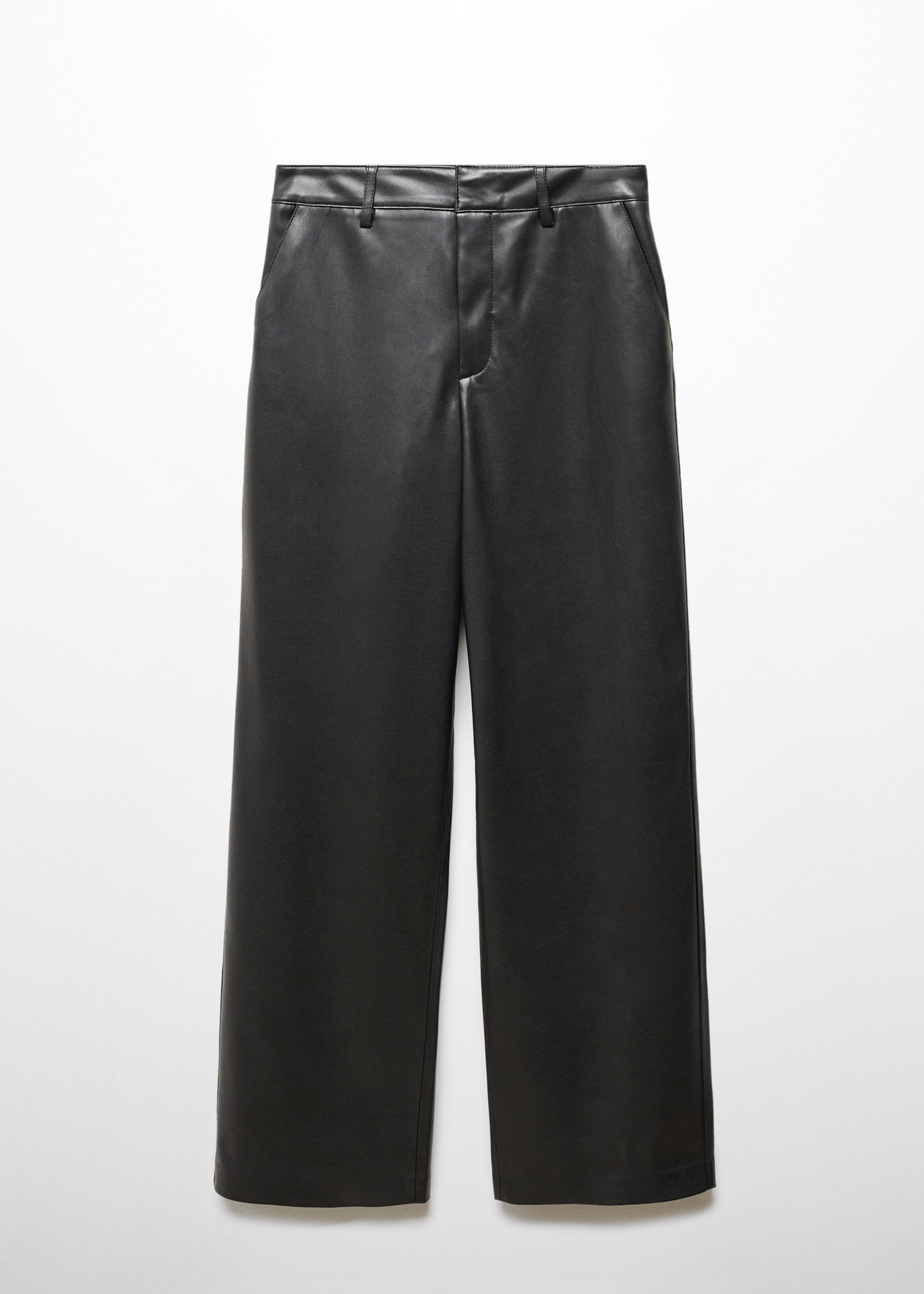 High-waist broek met leereffect - Artikel zonder model