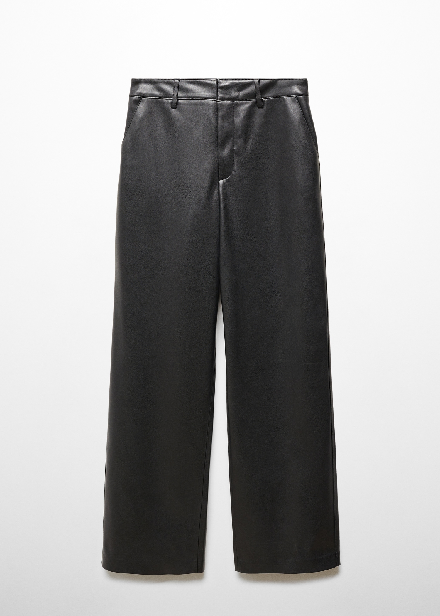 Mango Leather Pants Faux Leather Drawstring Trousers Leather