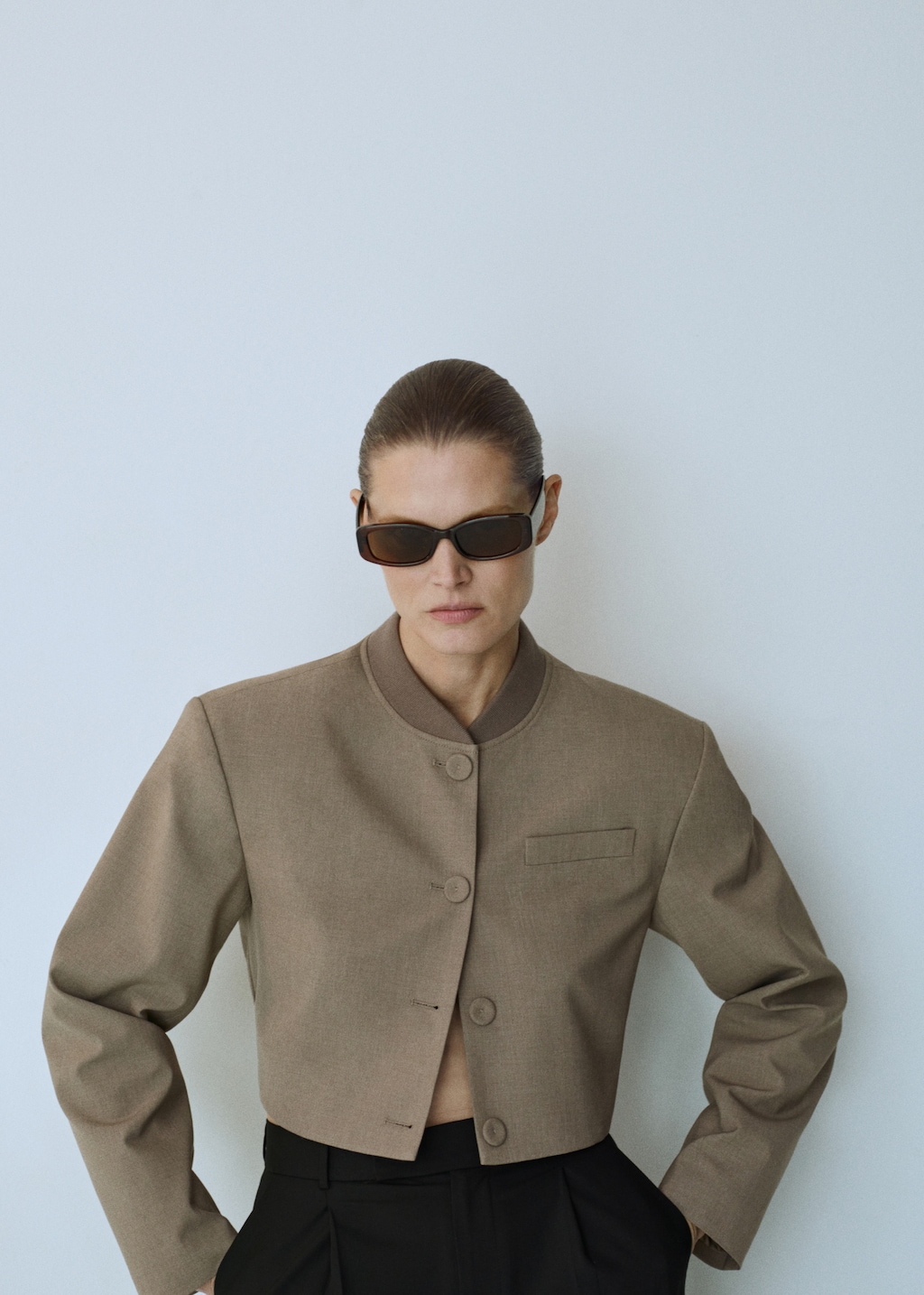 Buttoned cropped jacket - Women | MANGO OUTLET USA