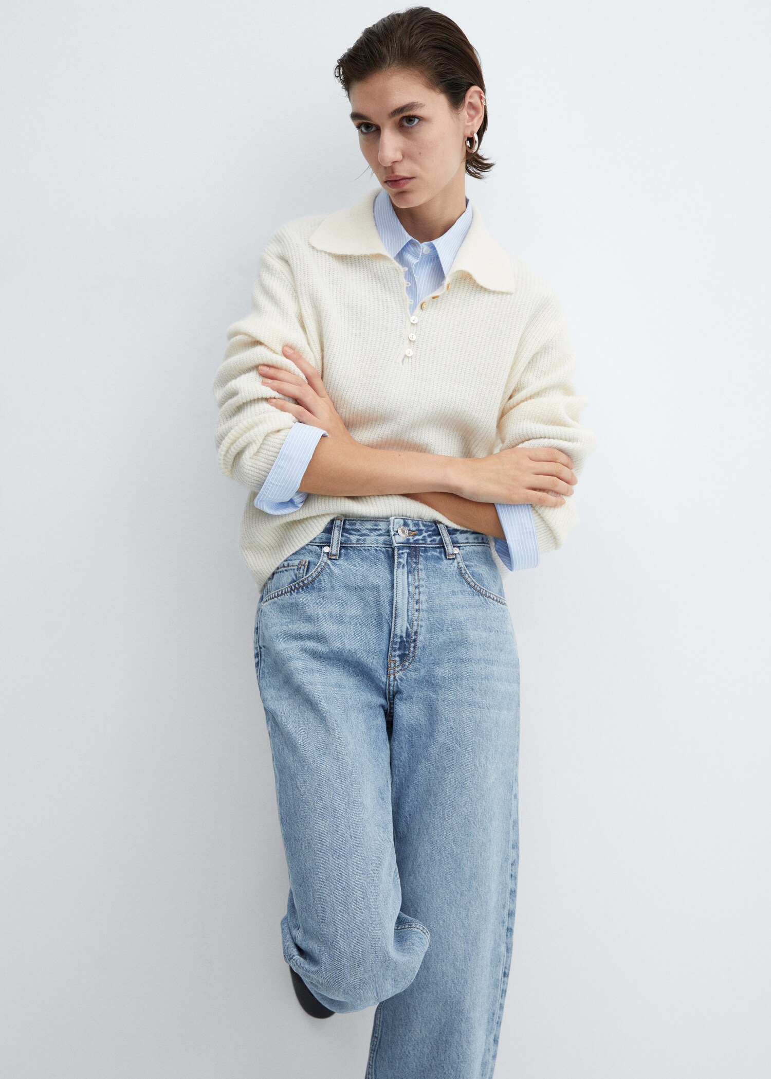 Wideleg-Jeans mit mittlerer Bundhöhe - Detail des Artikels 1